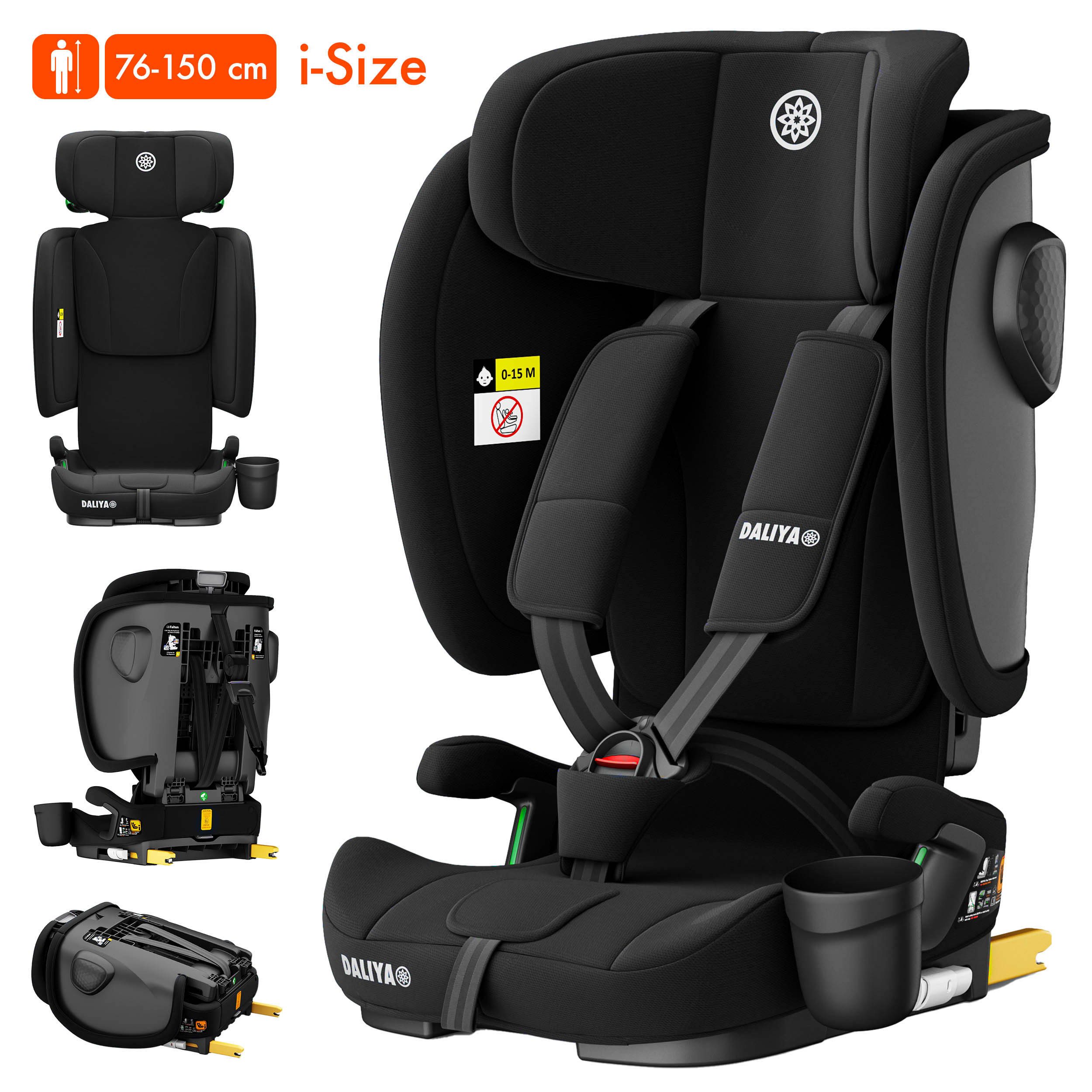 Daliya® Autokindersitz JOYMAX i-Size Auto-Kindersitz, ISOFIX, für Kinder 76-150 cm, 9-36 kg, ab: 1,5 Jahren, bis: 10 Jahre, ab: 76 cm, bis: 150 cm, (3-tlg), ISOFIX, Top Tether, faltbar, verstellbare Kopfstütze und Rückenlehne