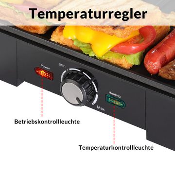 monzana Kontaktgrill, 1600 W, XL 180°C Klappbar Antihaftbeschichtung Edelstahl Temperaturkontrolle