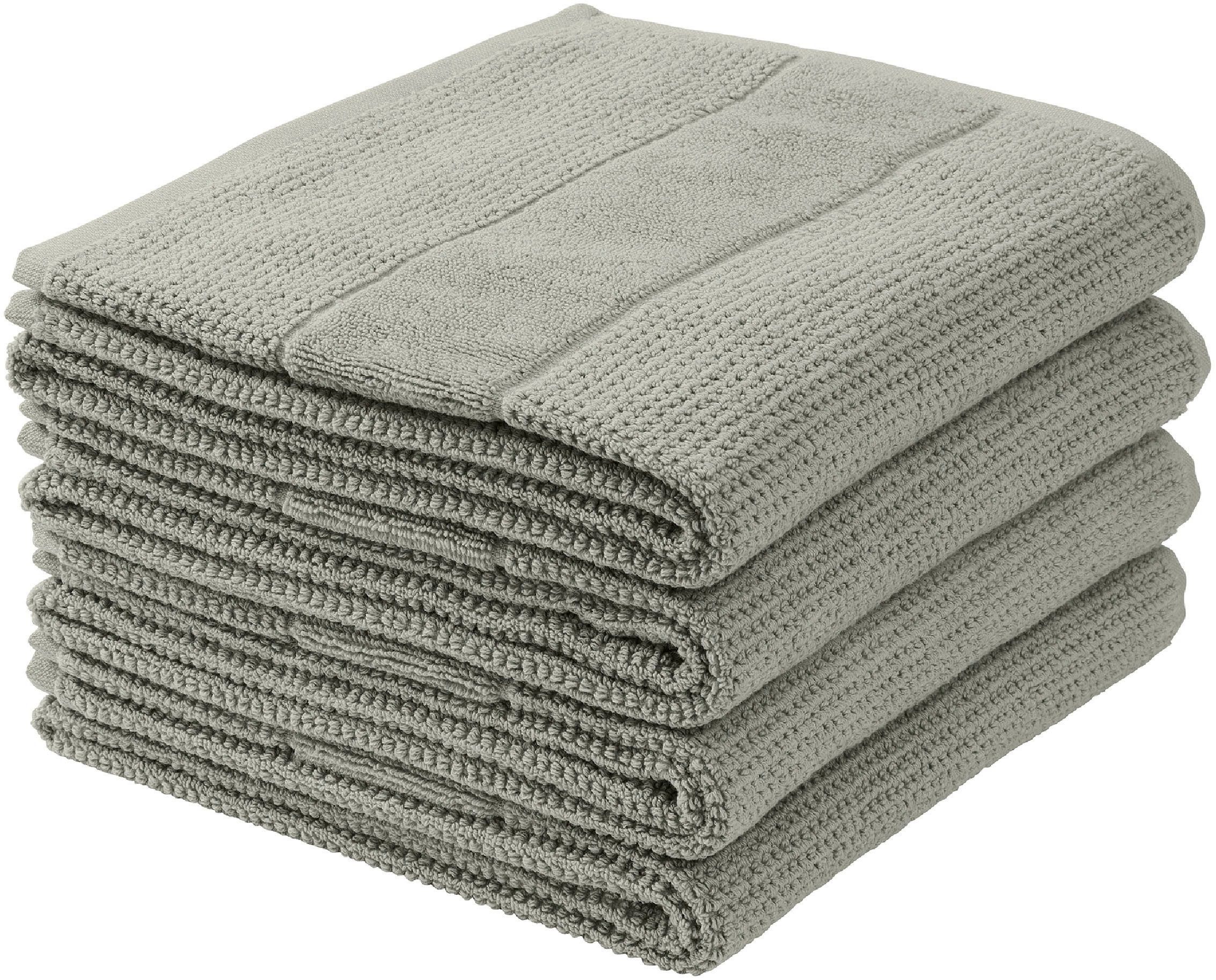 Schiesser Handtücher Turin aus 100% Baumwolle in dezenter Reiskornoptik, Frottier (Set, 4-St), MADE IN GREEN by OEKO-TEX®