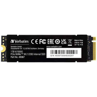Verbatim G PCIe NVMe™ M.2 SSD 1 TB SSHD-Hybrid-Festplatte, NVMe (NVM Express), geeignet für PlayStation 5™
