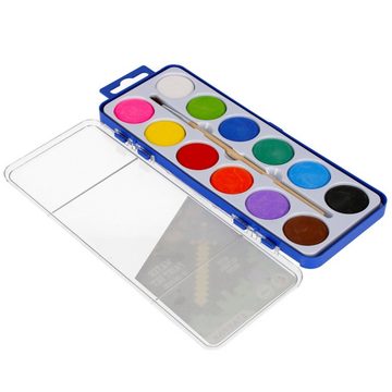 Sarcia.eu Aquarellfarbe Pixel Game Aquarellfarben mit Pinsel, 12 Farben