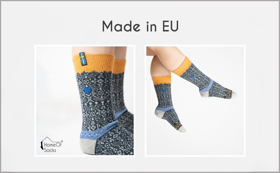 "Schweden" Socken Wollanteil Wollsocke strapazierfähige Schweden Wolle Aus 70% Design dünne Nordic HomeOfSocks Skandinavische mit Socken und Kuschelsocken