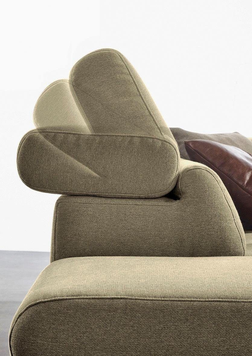 W.SCHILLIG Ecksofa finn, toller Sitzkomfort, L-Form, hochwertige Verarbeitungsdetails, German Design Award 2016, Fußgestell Chrom glänzend, Breite 281 cm