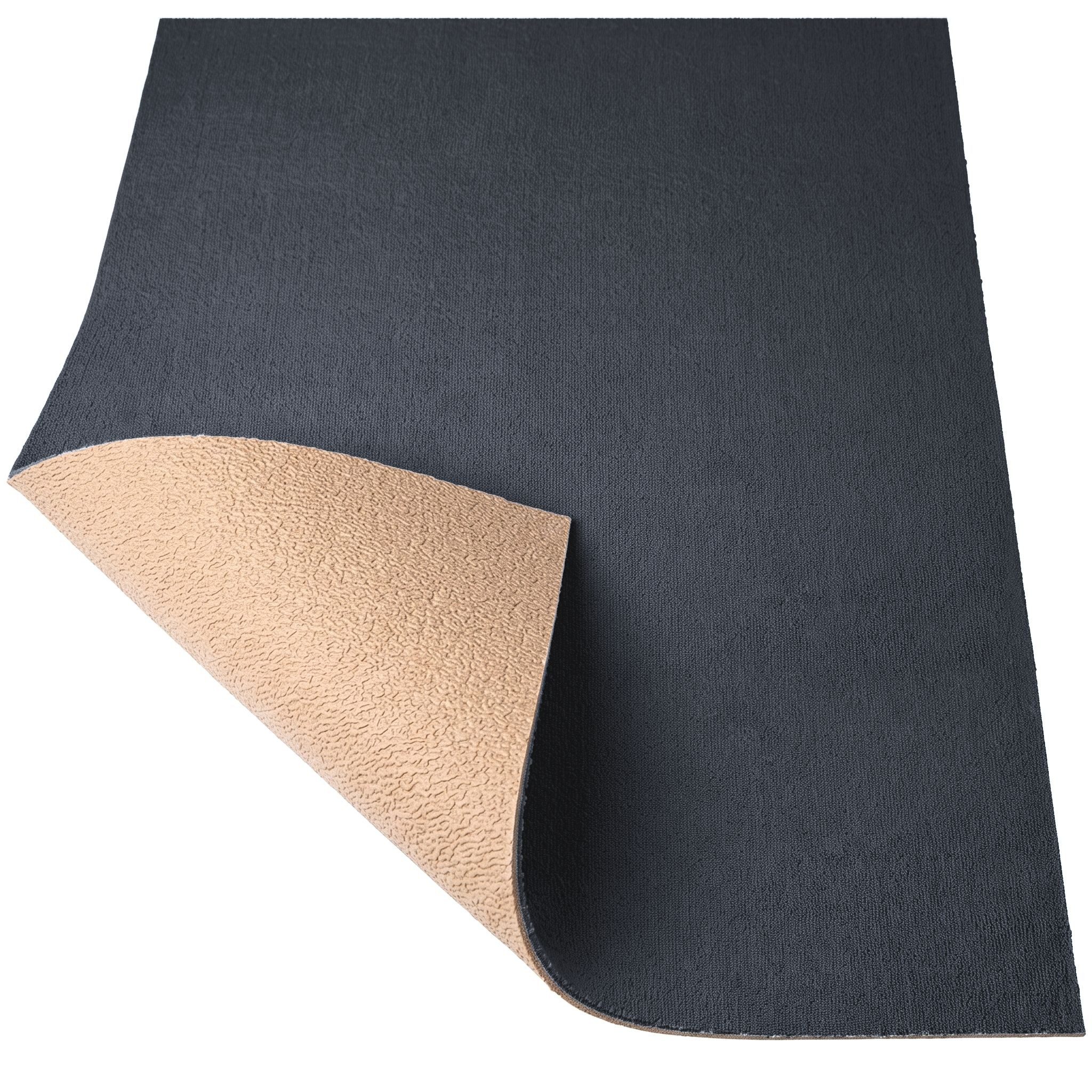 ANRO Badematte AquaComfort Meterware Mikrofaser Schlingen-Badläufer 60/90 cm Breite, Höhe 3 mm, rutschhemmender Rücken, Fußbodenheizung geeignet, zuschneidbar, schnelltrocknend, rutschhemmend, Fußbodenheizung geeignet., weich, trittschalldämmend, isolierend, zuschneidbar, saugstark, Polyester, Rechteckig, rutschhemmender Schaumrücken, Größe: 100x60cm Anthrazit