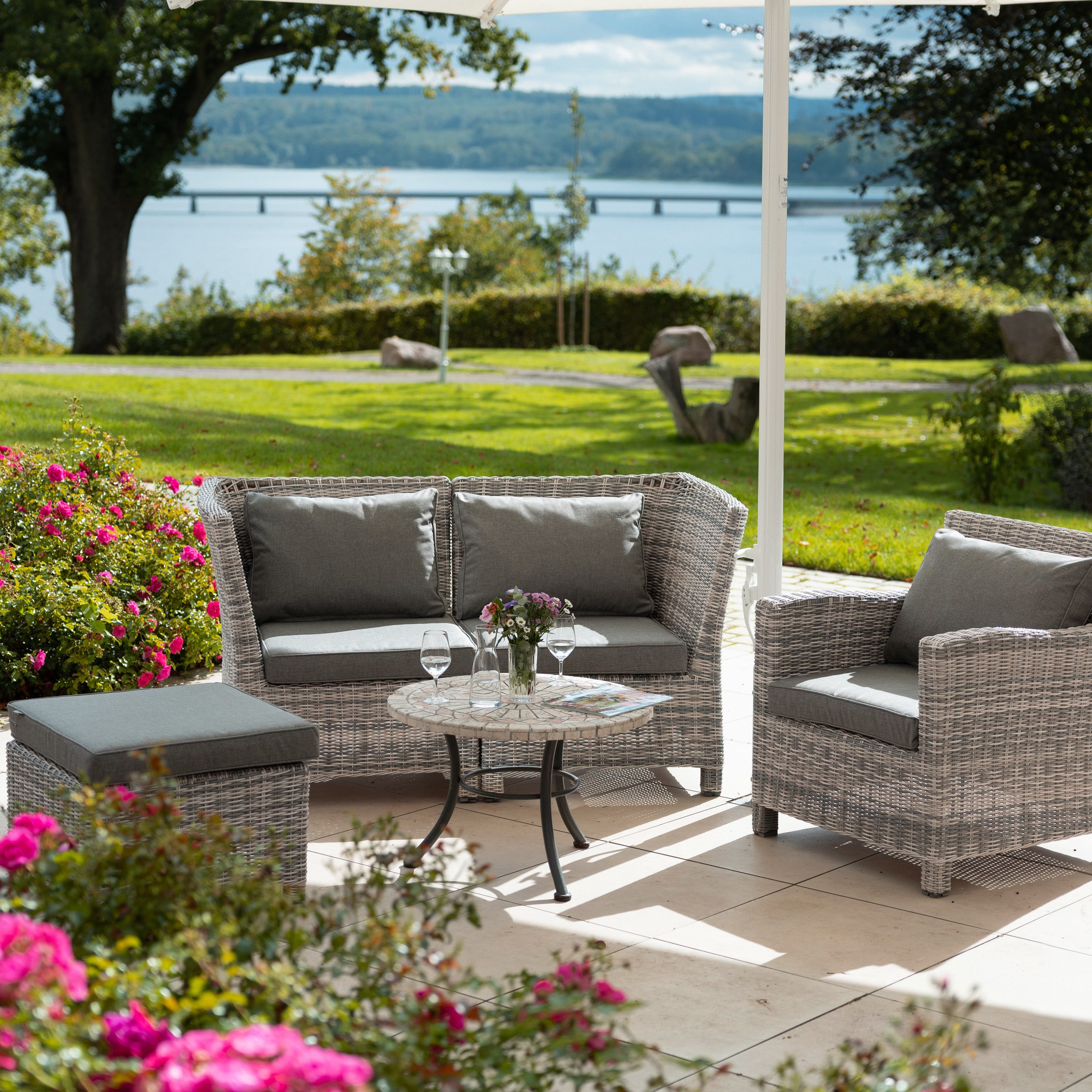 Herlag Stuhlkissen Sunny, Outdoor Loungekissen Gartenlounge Rattanmöbel Wetterfest – Bild 2 von 5
