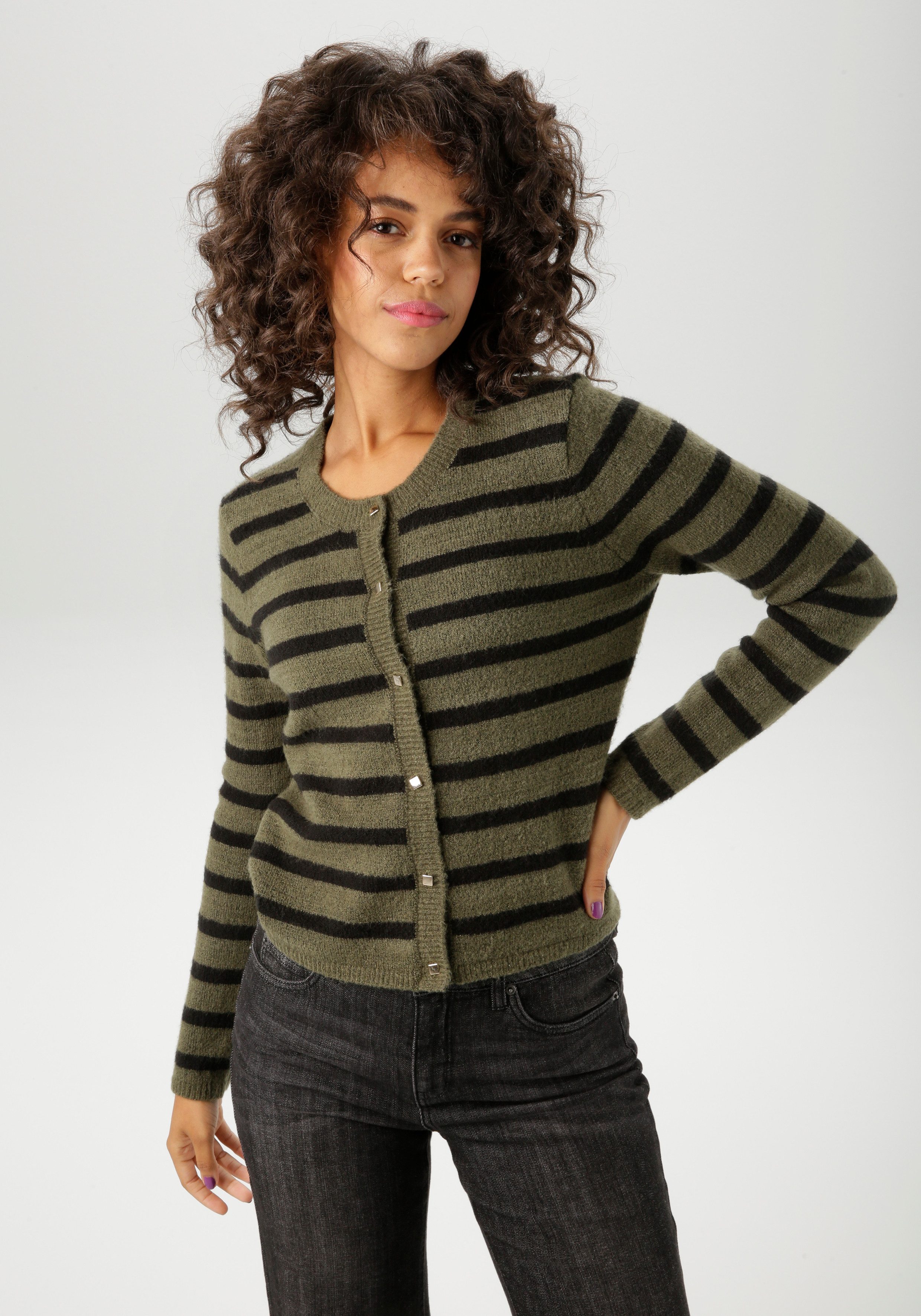 Aniston CASUAL Strickjacke im Streifen-Dessin - günstig online kaufen