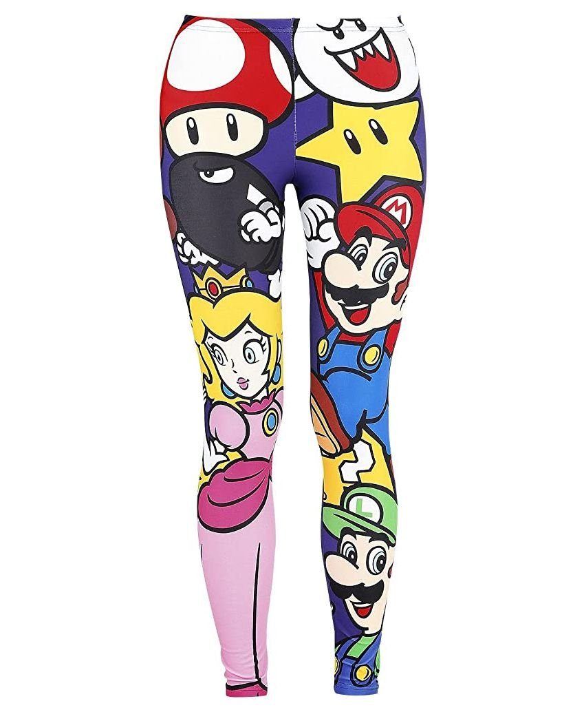 Super Mario Leggings Super Mario Leggings Damen Hose Mädchen Legings Nintendo Gr. M L XL