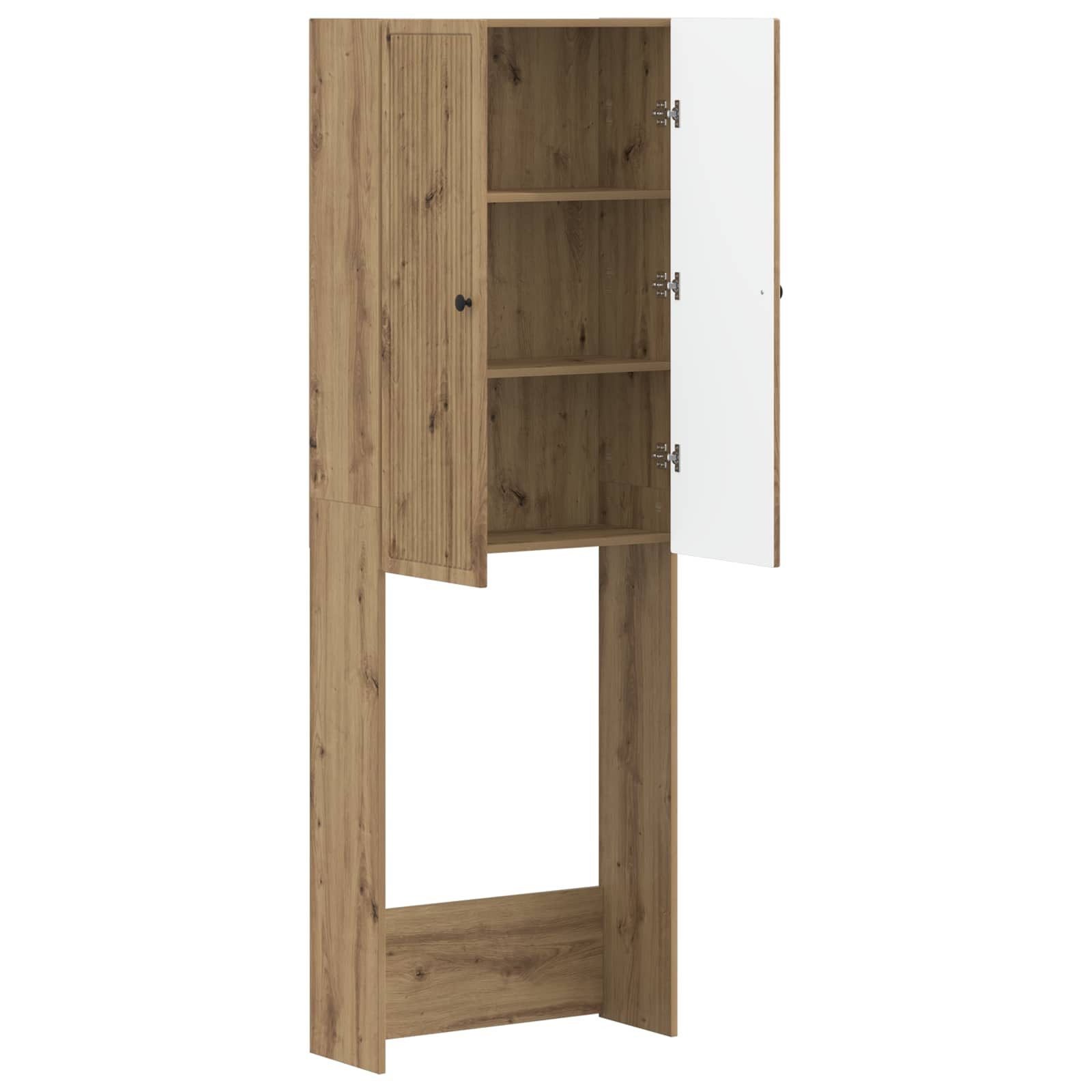 vidaXL Badezimmerspiegelschrank Toilettenschrank EDE Artisan-Eiche 66 x 25,5 x 190 cm