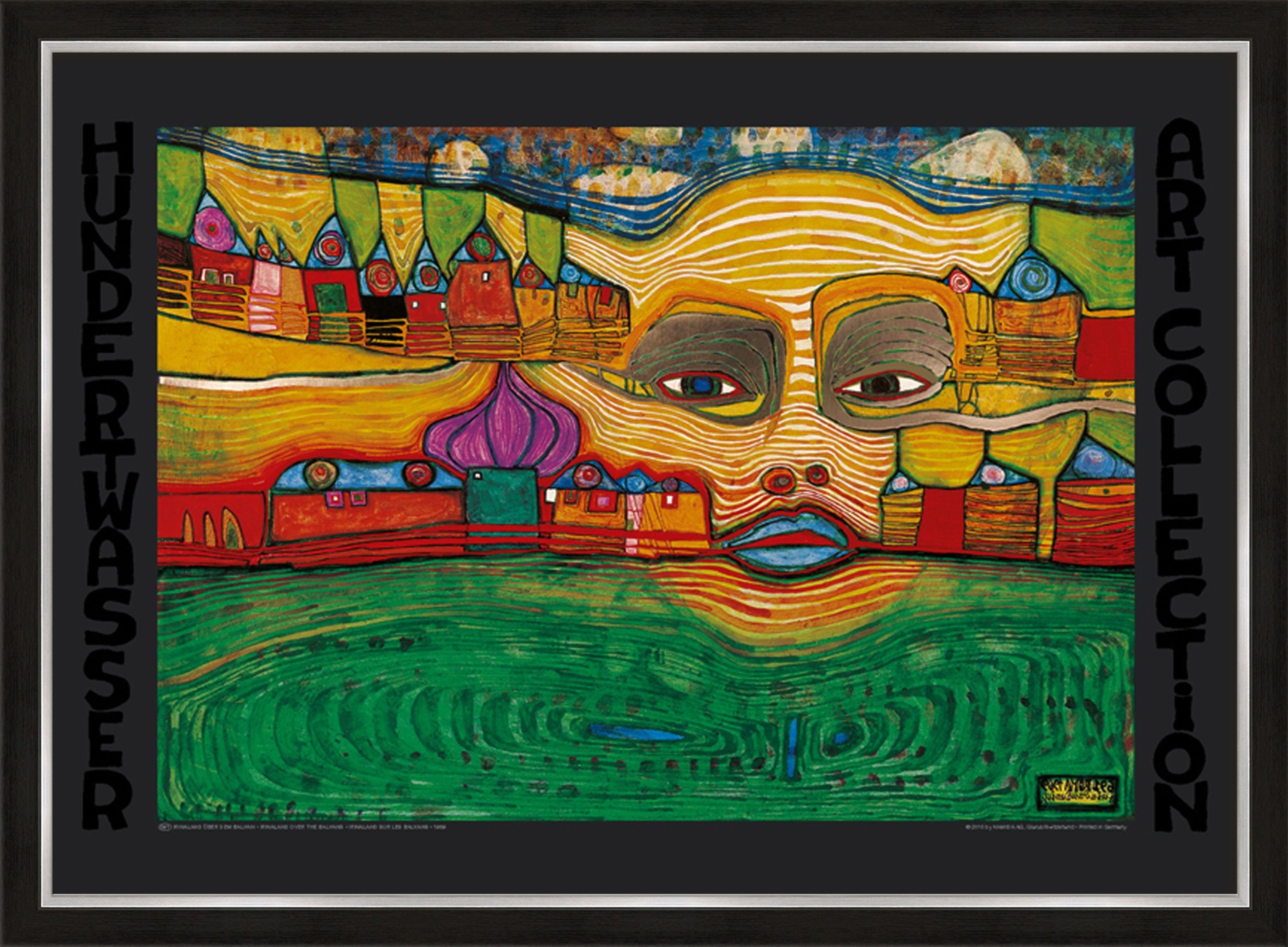 Rahmen Hundertwasser / Wandbild 72x53cm mit / Poster gerahmt artissimo Bild Bild Rahmen mit