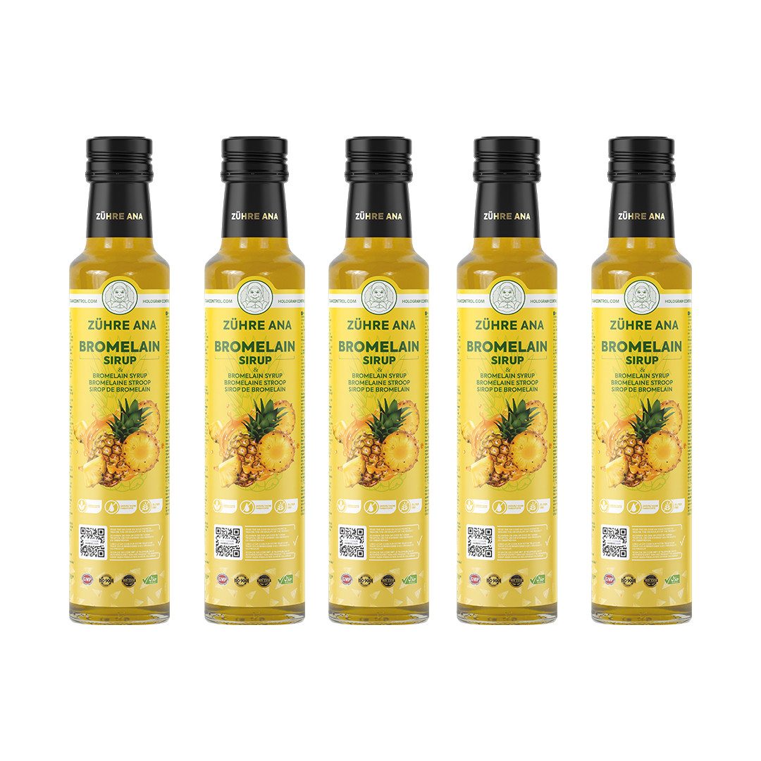 Zühre Ana® Bromelain Sirup-Natürlich Ananas – Reichhaltige und Natürliche Formel sirup, 1250 ml, Enthält L-Carnitin, Akaziengel und Bromelain, Vitamin C