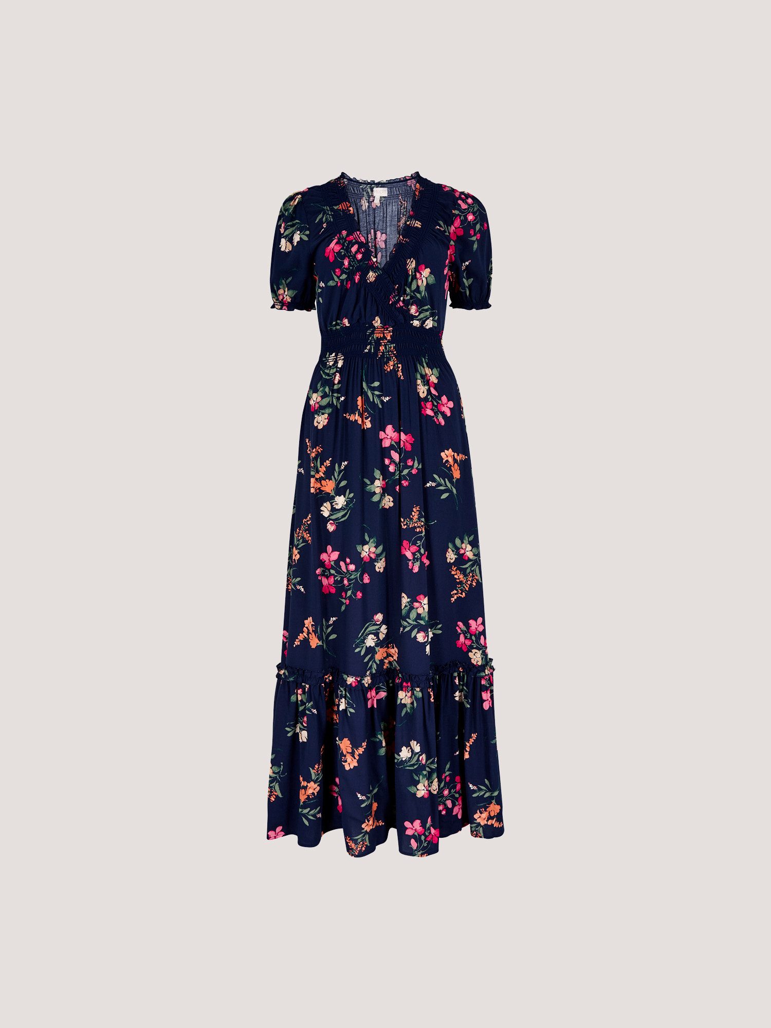 Apricot Maxikleid Maxikleid in Aquarelloptik mit Smockdetails – Bild 5 von 5