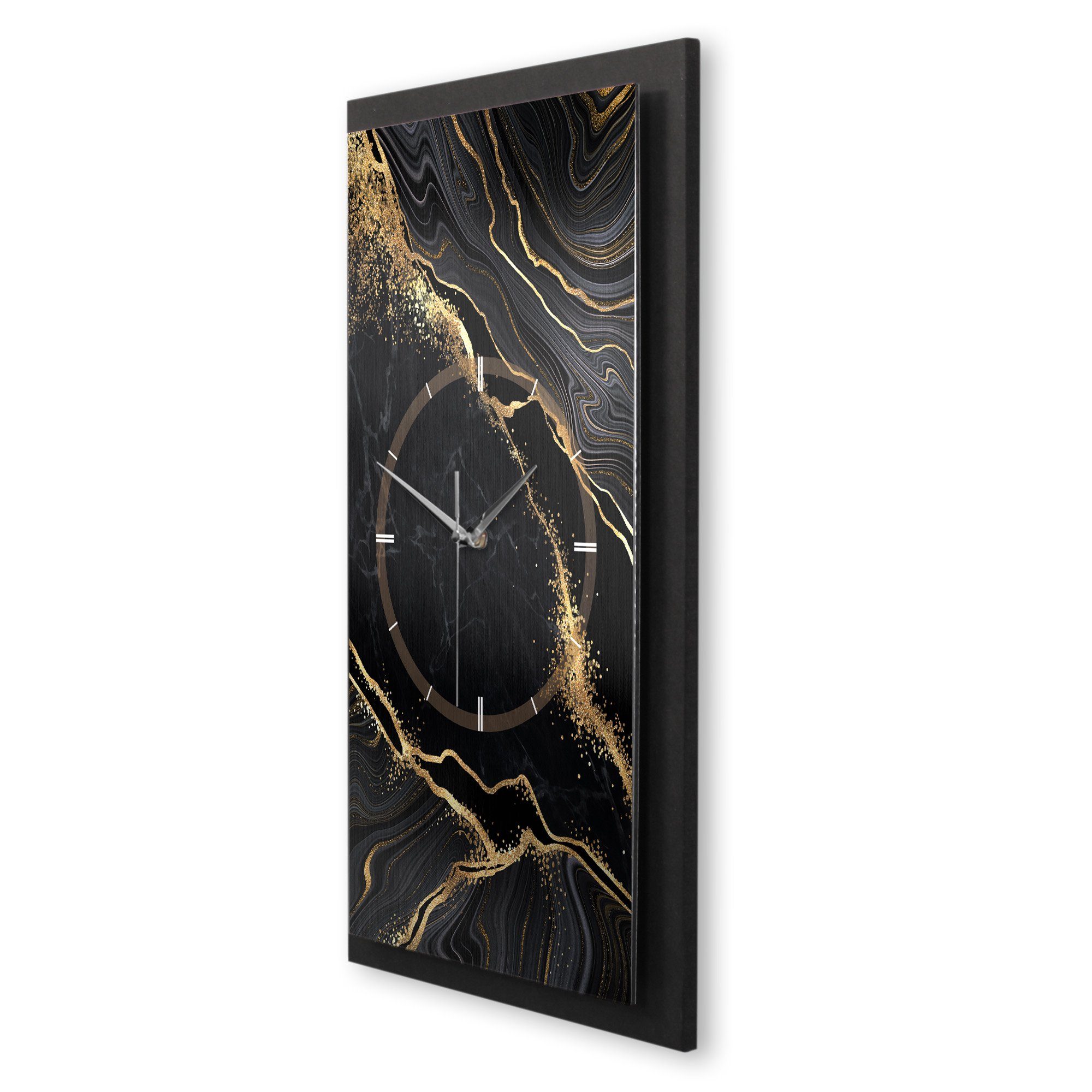 Kreative Feder Wanduhr 3D Designer-Wanduhr Black günstig online kaufen