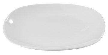 Home4You Dessertteller Weiß, B 22 cm x T 22 cm, Porzellan, (4 St)