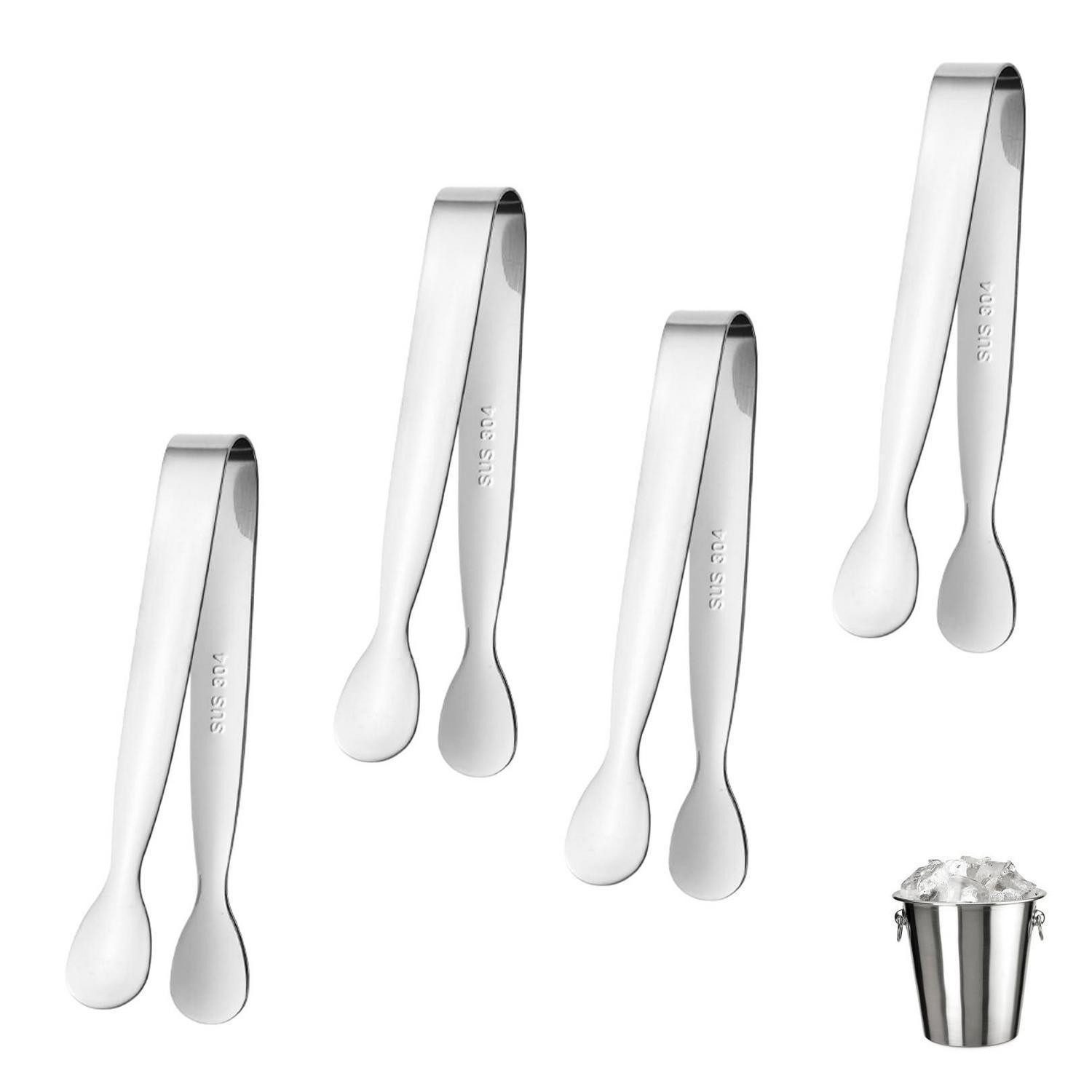 LuxusKollektion Zuckerzange 4er Zuckerzange Edelstahl Silber