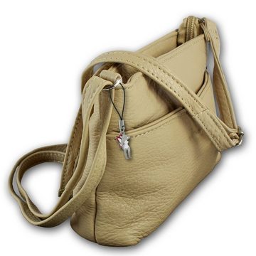Jennifer Jones Umhängetasche Jennifer Jones Damenhandtasche (Umhängetasche), Damen Umhängetasche Leder, beige (braun) ca. 21,5cm x ca. 14cm