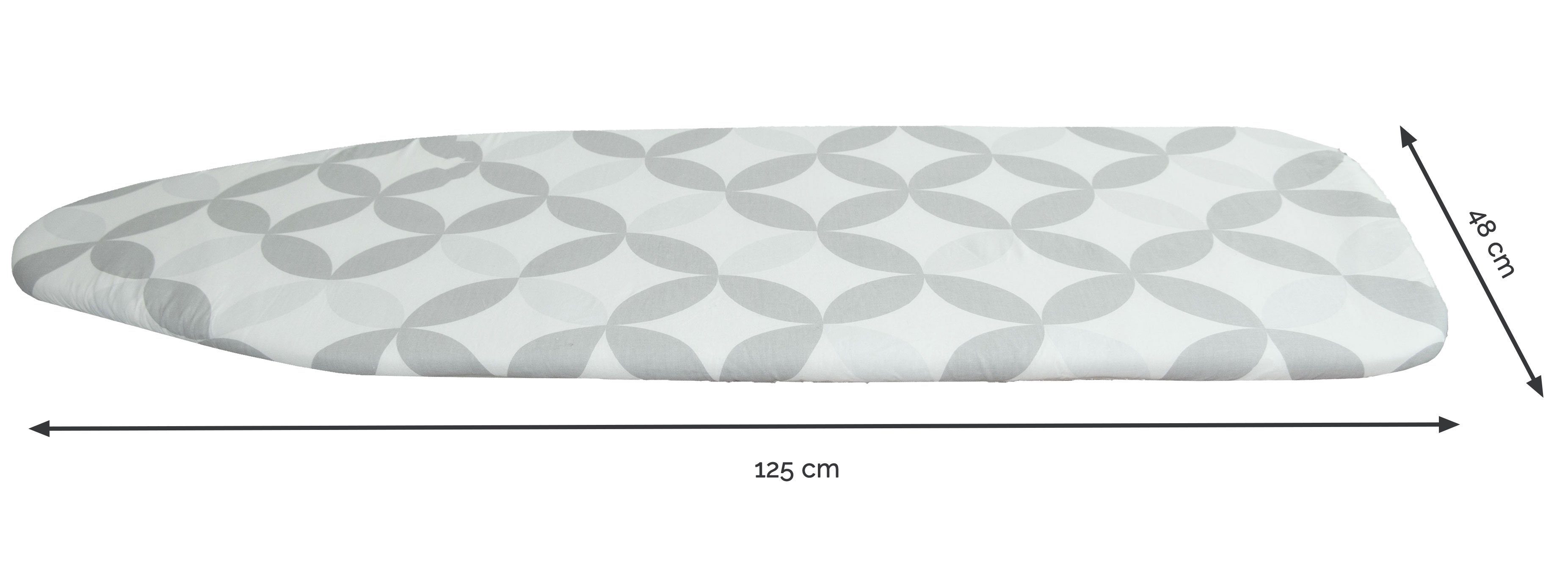 ZOLLNER Bügelbrettbezug, 100% Baumwolle, Schnappverschluss, 3mm dicker Fleece und Formschaum