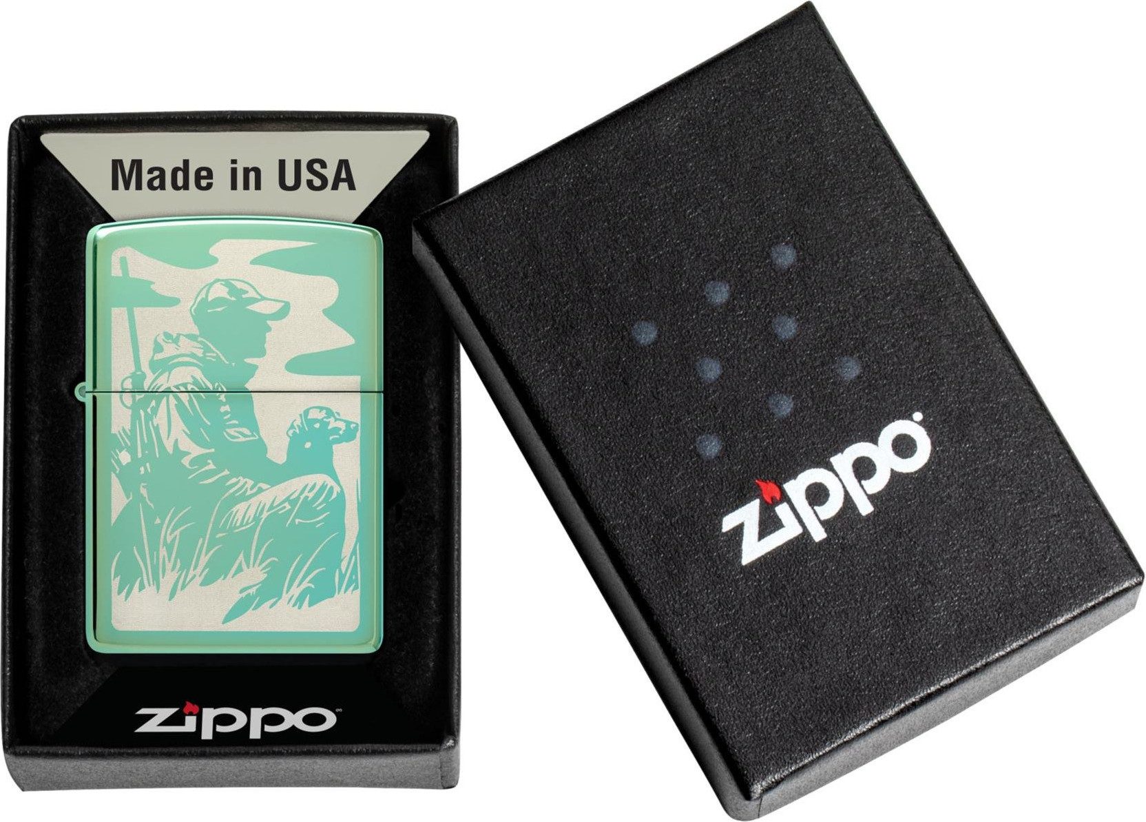 Zippo Feuerzeug Zippo Benzinfeuerzeug, Duck Hunting, Grün (1-St)