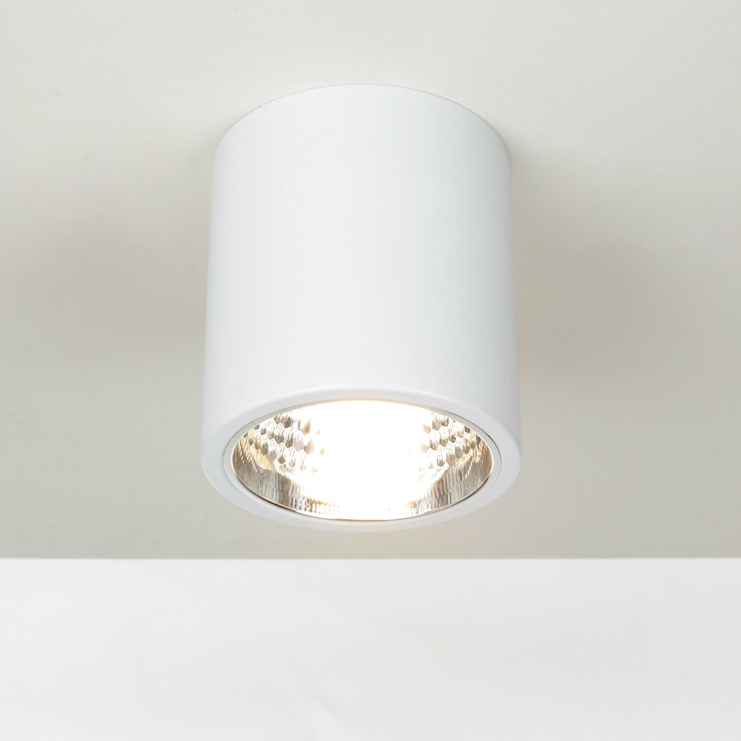 Licht-Erlebnisse Deckenleuchte DOWNLIGHT, ohne Leuchtmittel, Bauhaus Deckenlampe Metall Weiß rund Küche Lampe