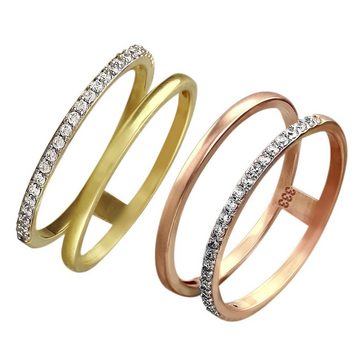 GoldDream Goldring GDR505EX GoldDream Doppel-Ring Gr.54-60 Gold 8K (Fingerring), Damen Ring aus 333 Rosegold - 8 Karat, Farbe: rose, weiß