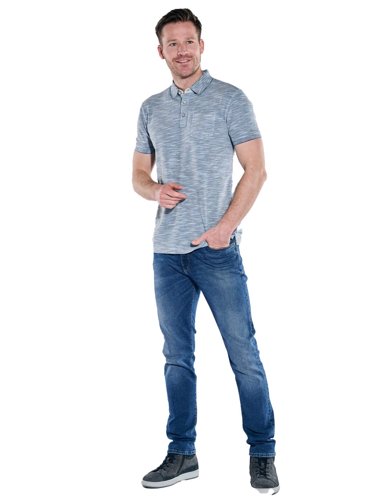 Engbers Poloshirt Herren Polo-Shirt regular, Silbergrau