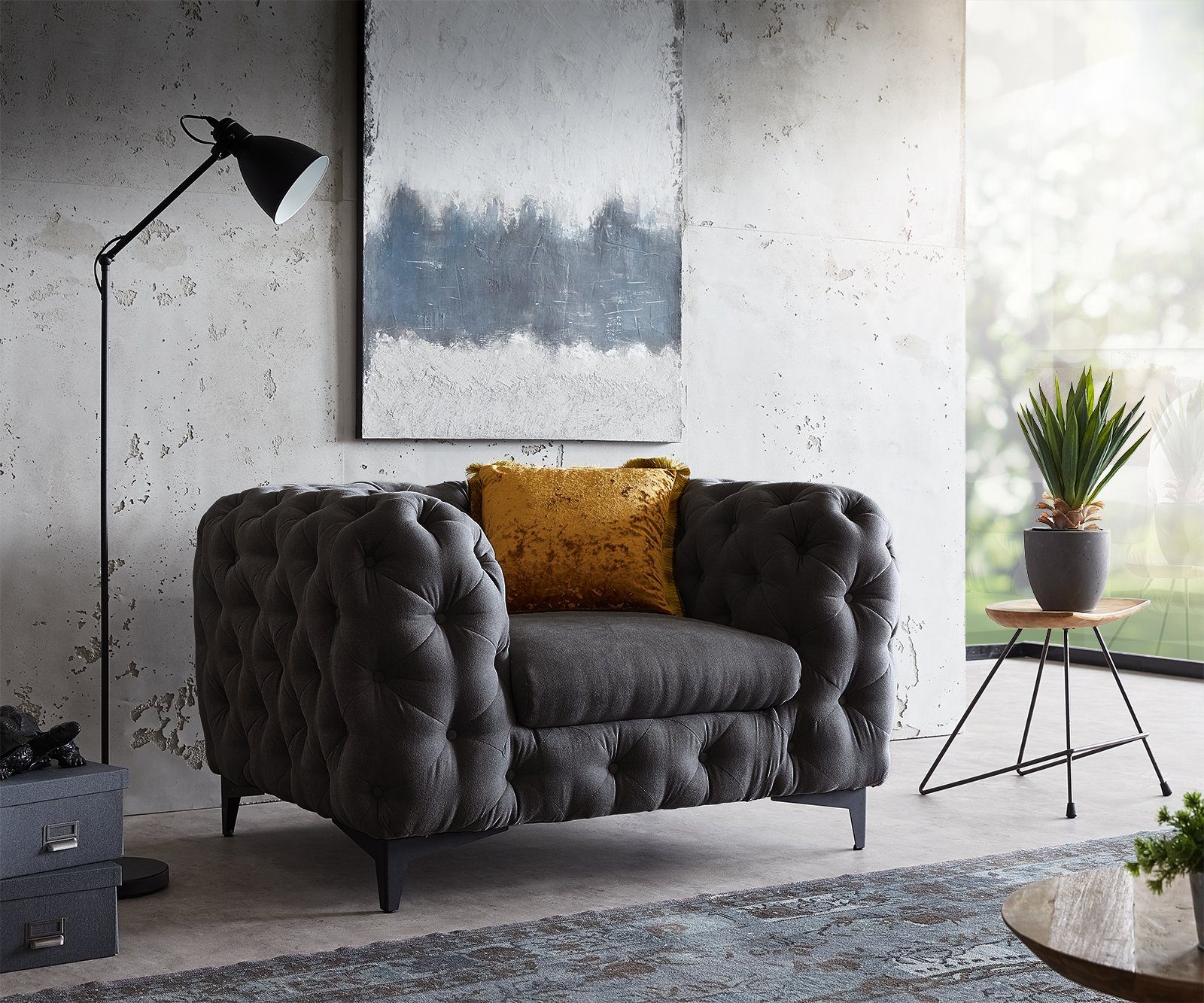 DELIFE Relaxsessel »Corleone«, 120x97 cm Schwarz Clubsessel