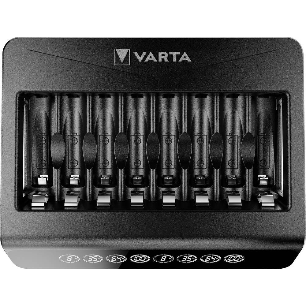 VARTA Rundzellen-Ladegerät 57681101401 Rundzellen-Lader (Akku-Defekt Erkennung, Grafische Anzeige, Minus-Delta-U Abschaltung)