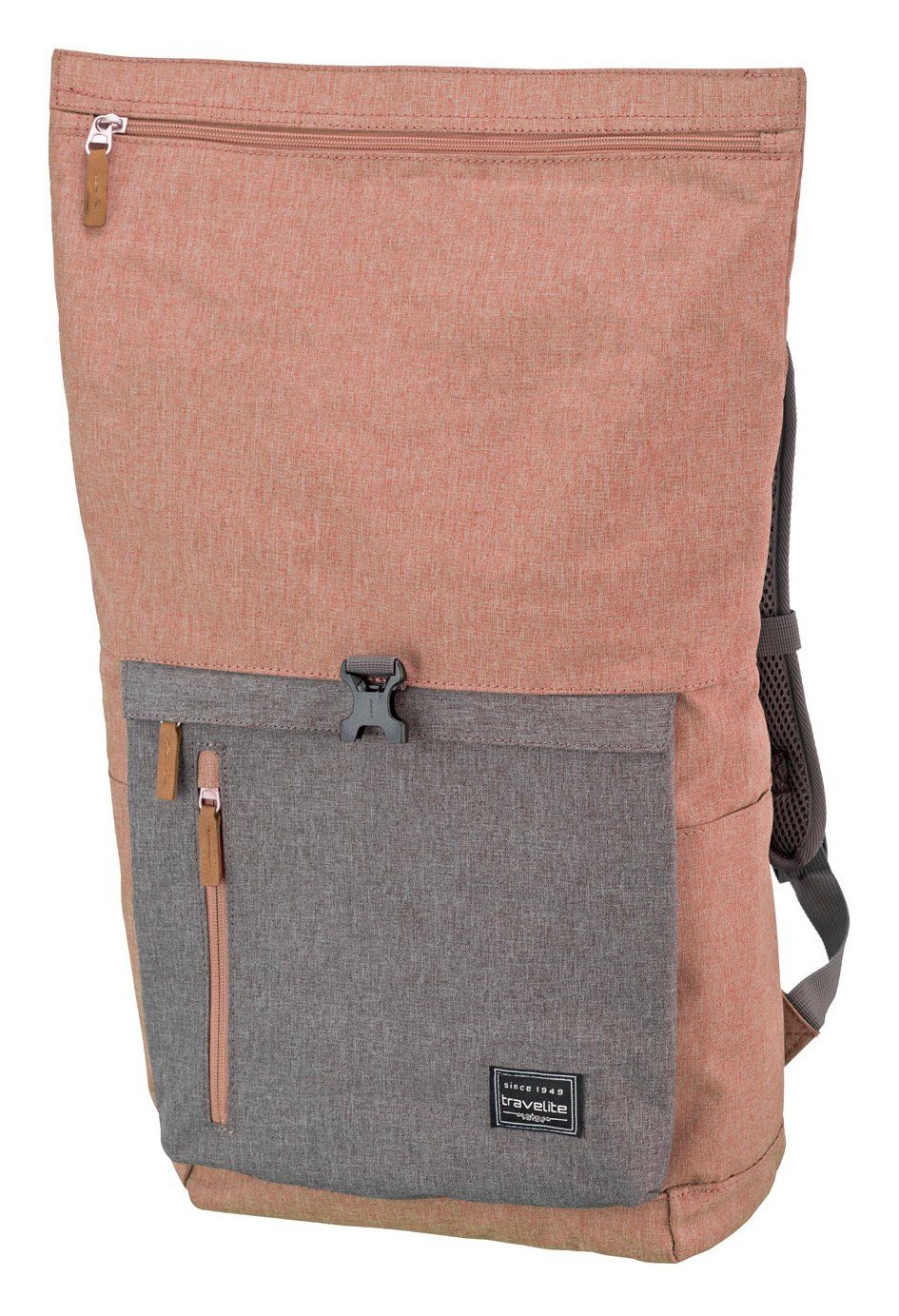 Rollup travelite rosa/grün Stauraum mit Rucksack, Daypack viel BASICS