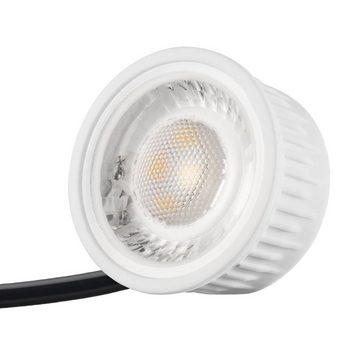LEDANDO LED Einbaustrahler IP44 LED Einbaustrahler Set extra flach in chrom mit 5W Leuchtmittel v