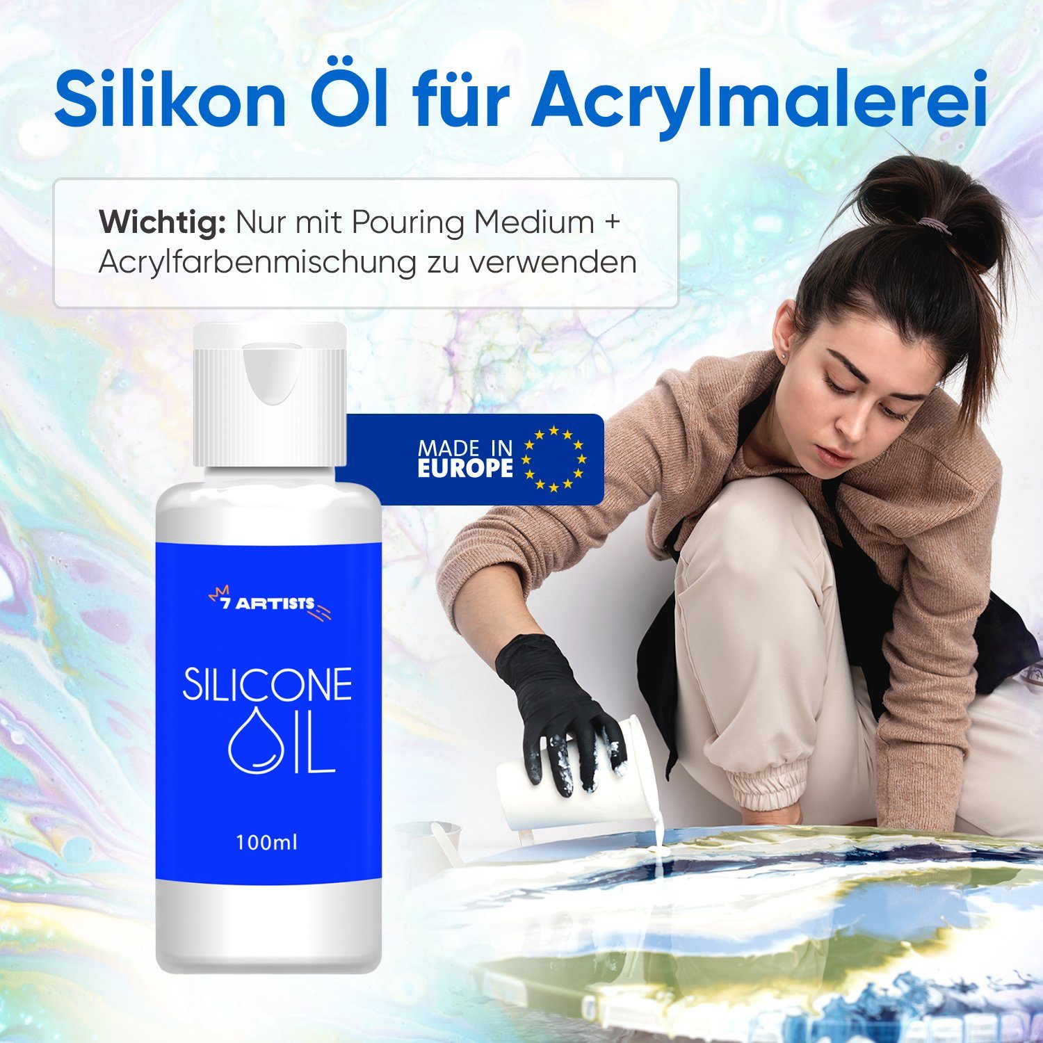 7 Artists Bastelfarbe Silikonöl für Acrylfarben & Pouring Medium - Silikonöl Pouring