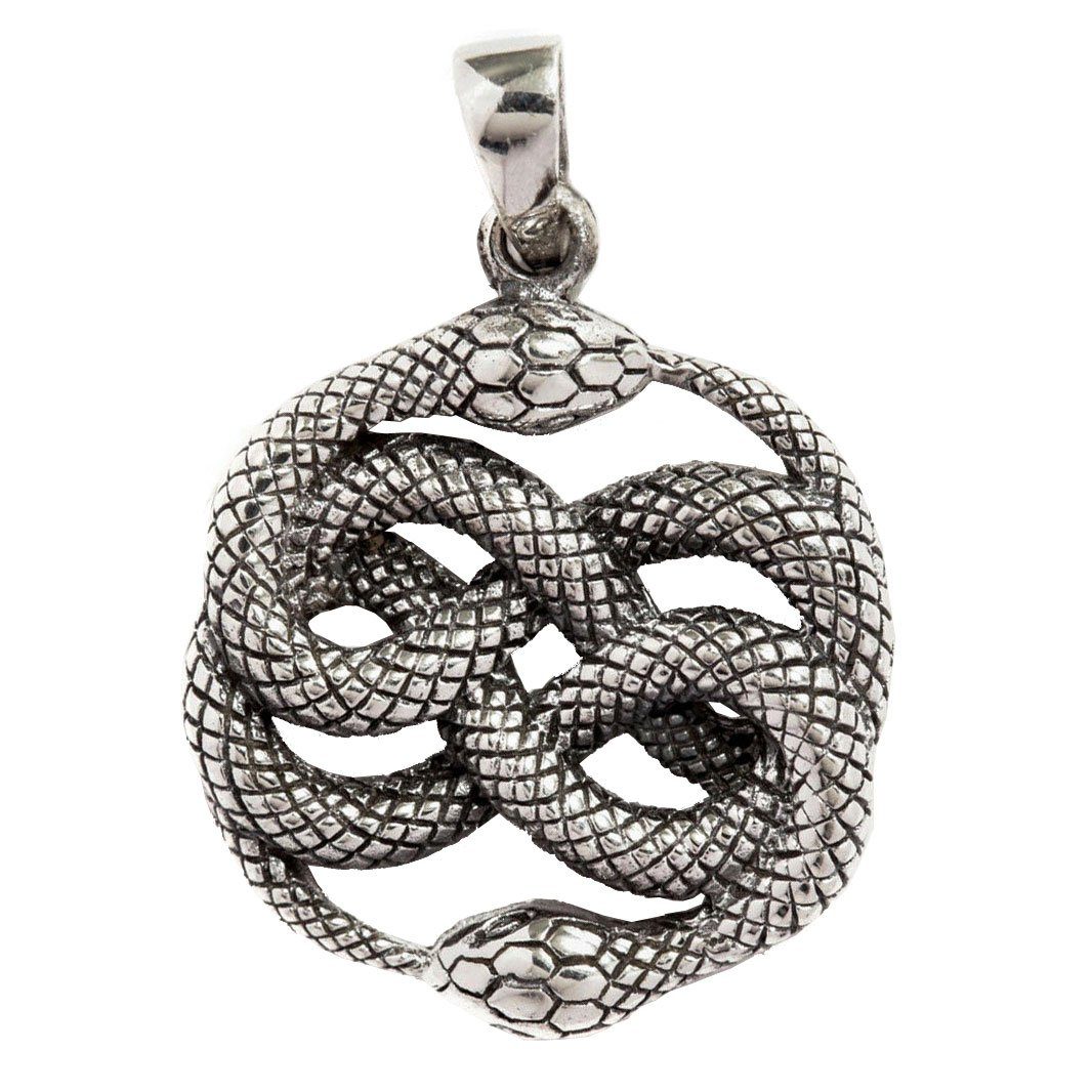 HOPLO Kettenanhänger Auryn Aurin zwei Schlangen Anhänger Schmuck Silber neverending story