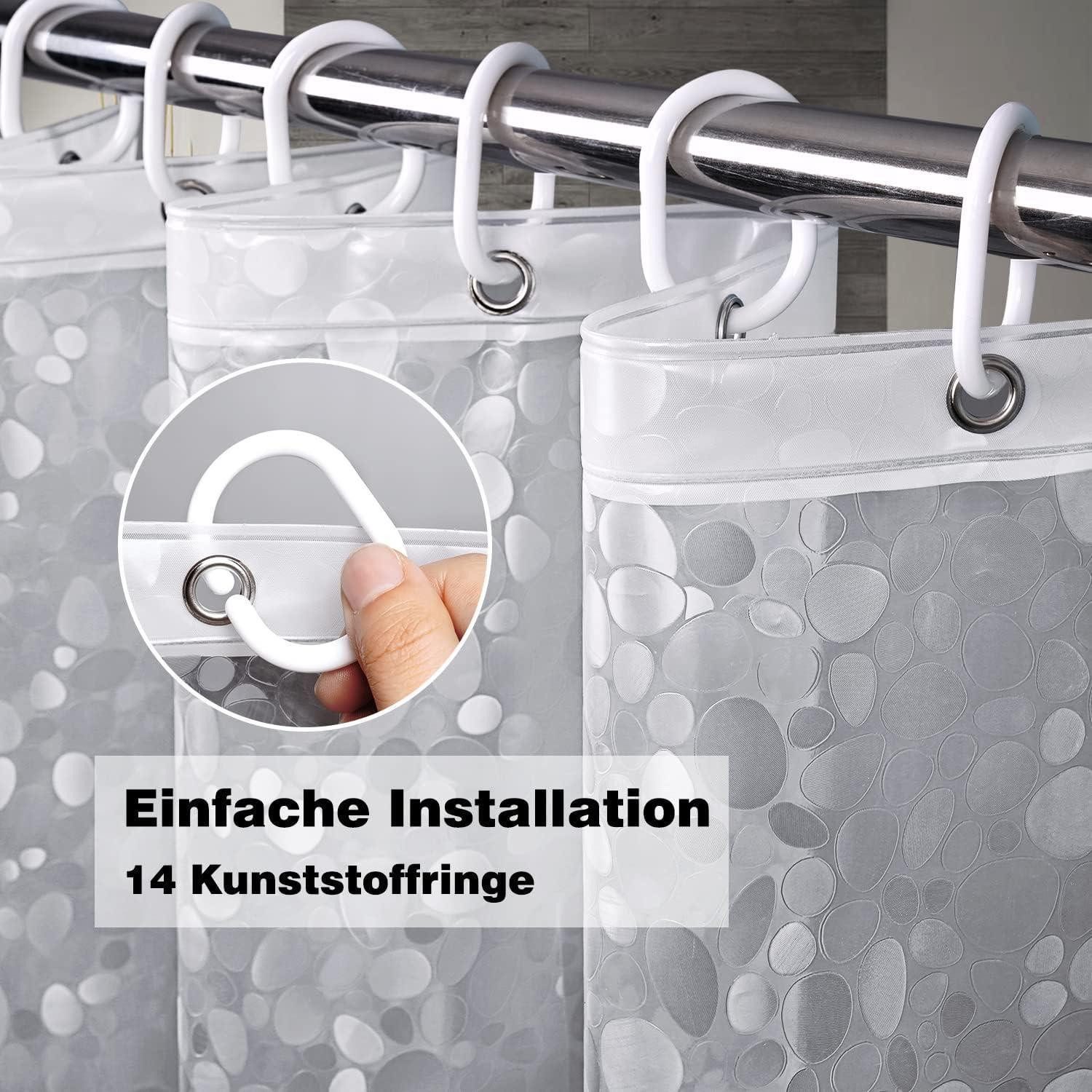 LuxusKollektion Duschvorhang Duschvorhang 200x200 3d Steinmuster H200 x B200 cm (1er Pack)