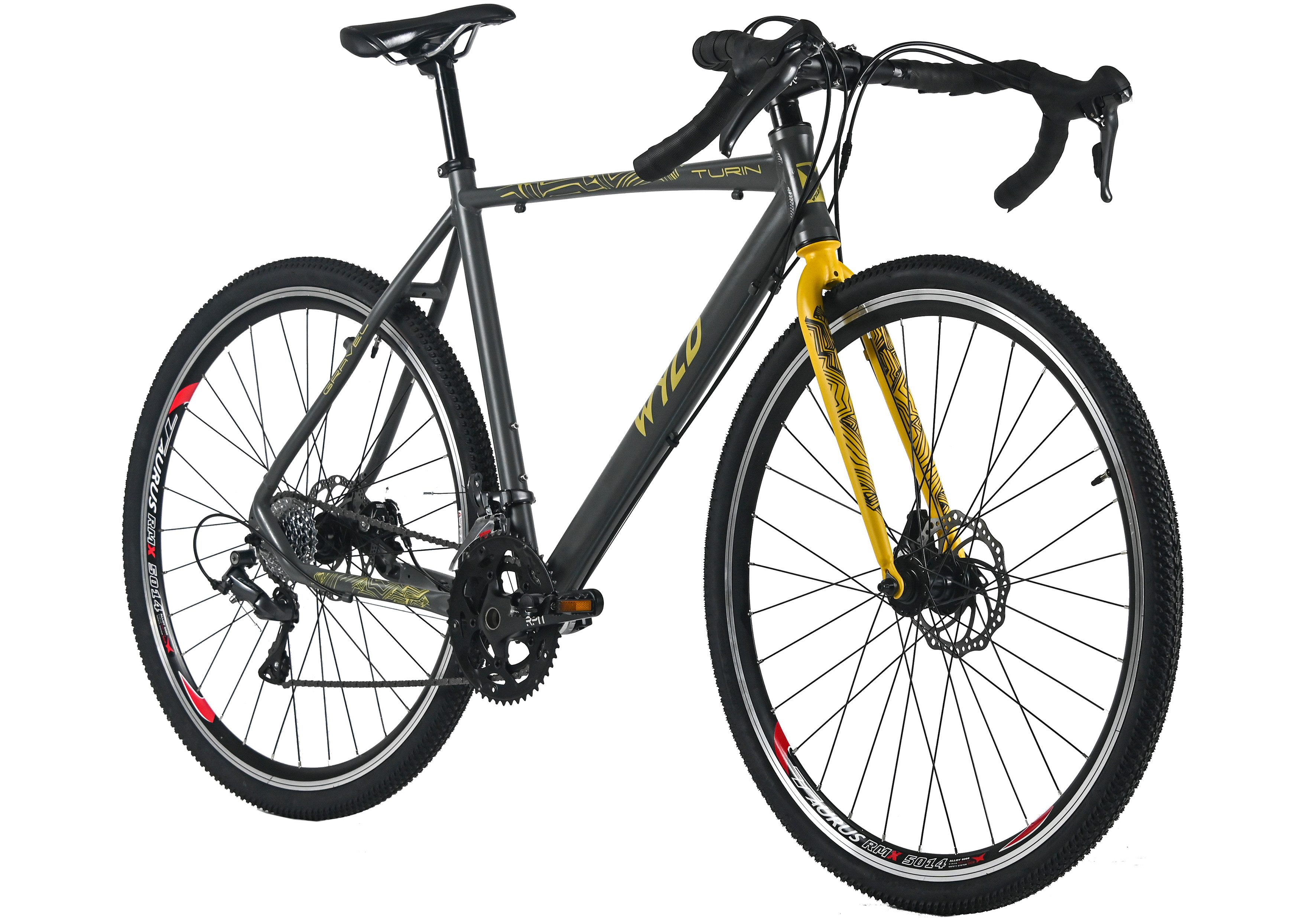 WYLD Gravel Bike WYLD Gravel Bike 28'' Turin Grey-Yellow 16 Gears Frame Size 56 cm, 16-speed, Derailleur Gears
