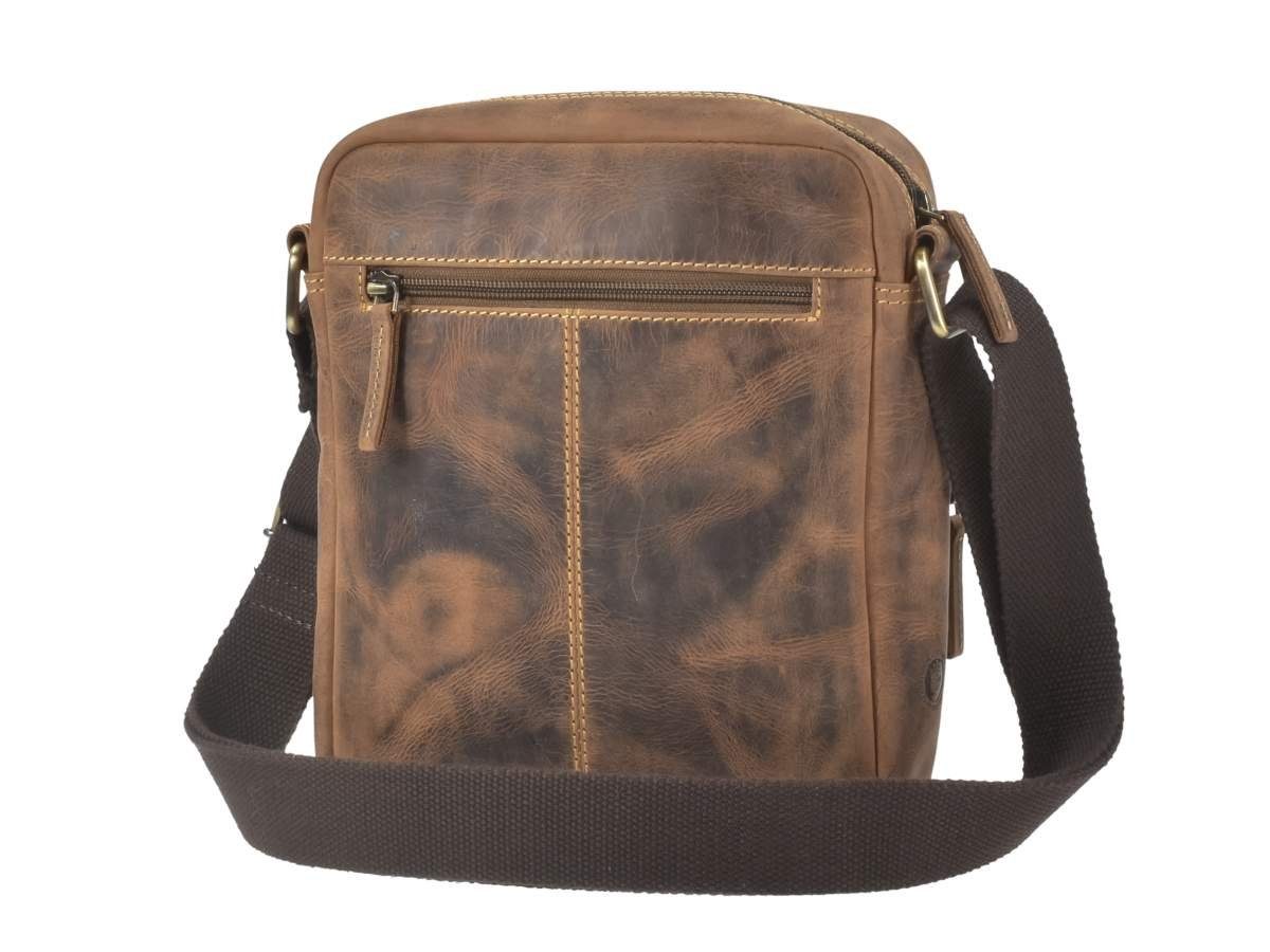 Greenburry Umhängetasche "Vintage" Leder, Schultertasche, Herrentasche 21x25cm, antik Look
