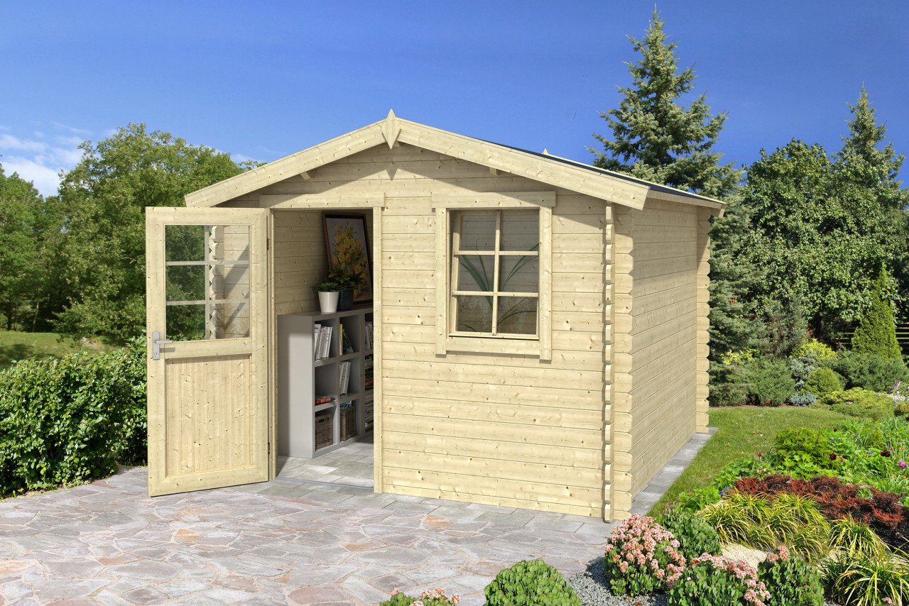 LASITA MAJA Gartenhaus 3x3m Holz Nina 275 in 28mm Wandstärke, BxT: 290x290 cm, ohne Fußboden, ohne Dacheindeckung