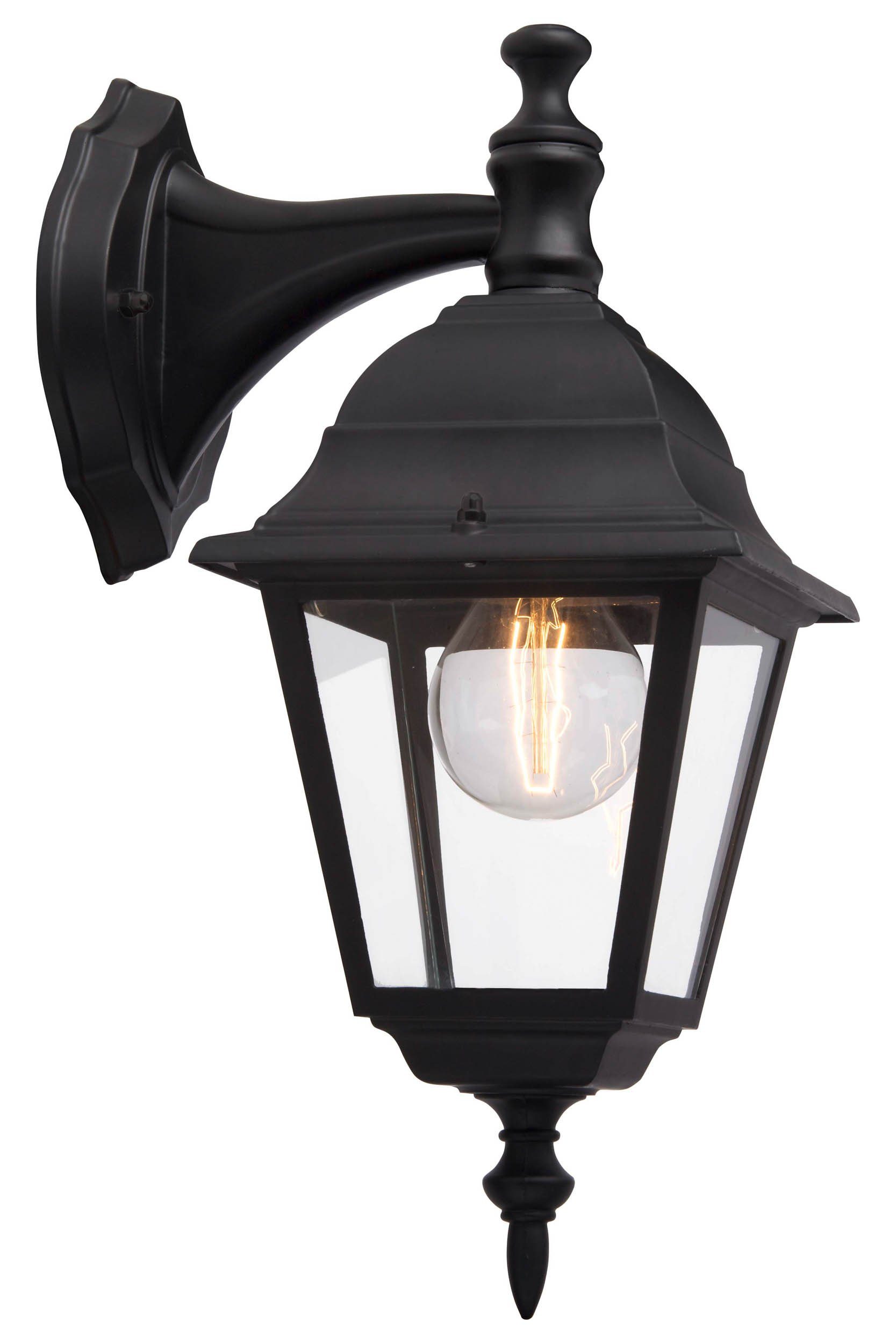 Brilliant Außen-Wandleuchte Newport, ohne Leuchtmittel, Außenwandlampe hängend schwarz