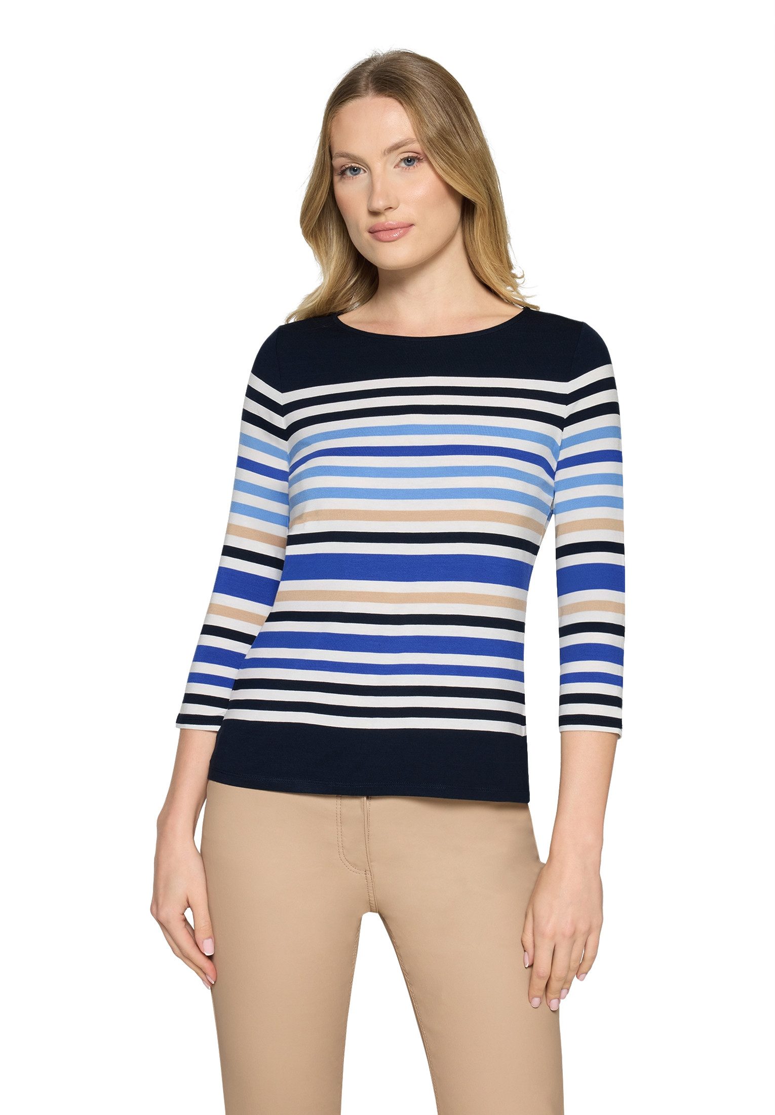 3/4-Arm-Shirt Damen mit U-Boot-Ausschnitt