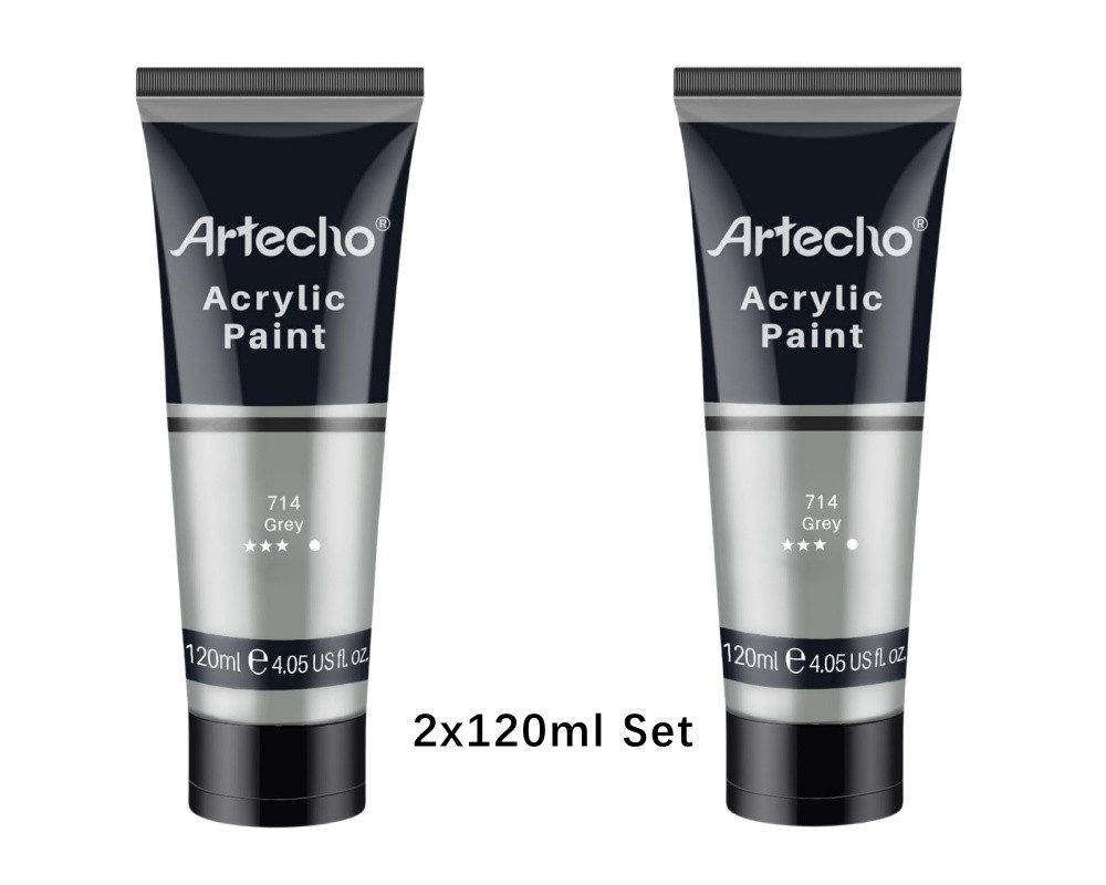 Artecho Acrylfarbe 2 x 120ml – Weiß, Schwarz, Golden, Silberи больше Цвета verfügbar
