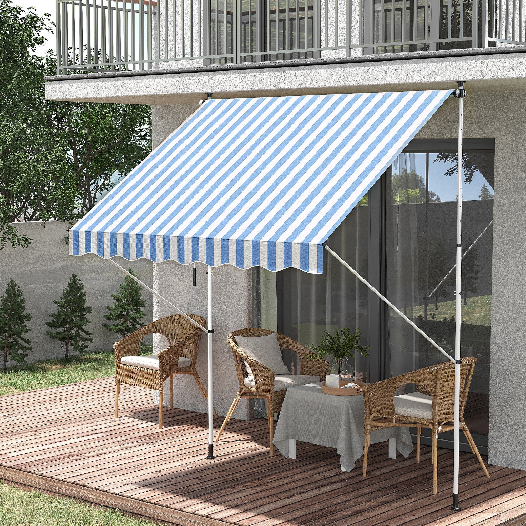 Outsunny Markise Balkonmarkise, Faltarm (Klemmmarkise, 1-St., günstig online kaufen
