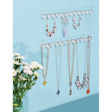 Lubgitsr Schmuckständer 2 Stk. Halskette Wand befestigte Schmuck Organizer hängen mit 12 Haken (2 St)