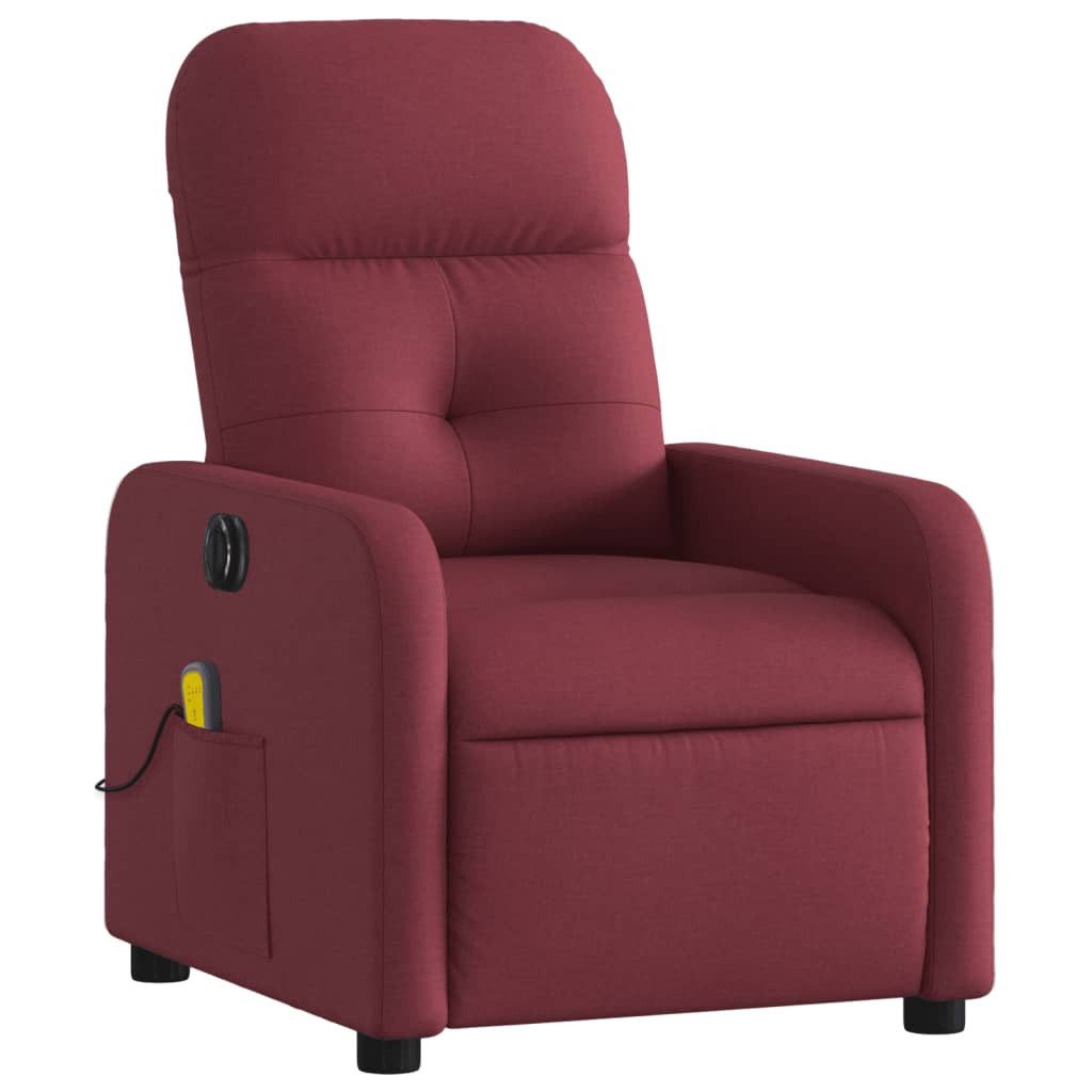 vidaXL Sessel Massagesessel Elektrisch Weinrot Stoff günstig online kaufen