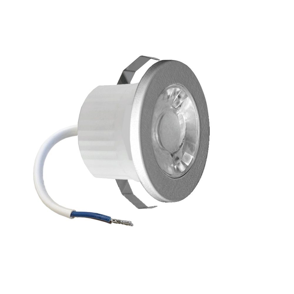 Braytron LED Einbaustrahler 3 W LED mini Einbauleuchte Einbaustrahler Spot Schwarz Silber oder, Einbauspot Spotlight Mini Spot für innen und außen IP54 Wasserdicht