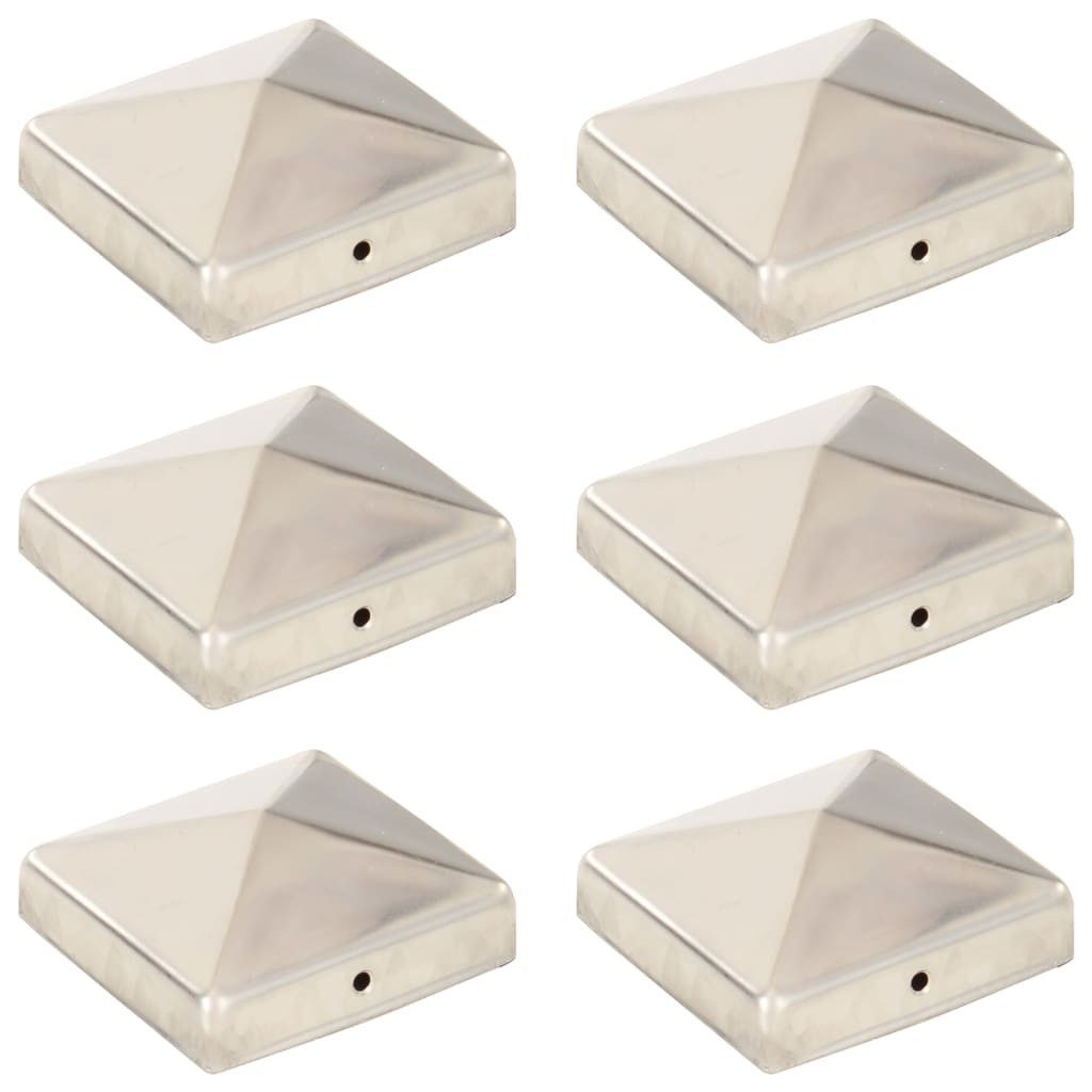 vidaXL Draht Pfostenkappen 6 Stk. Pyramide Edelstahl 81 x 81 mm, (6St)