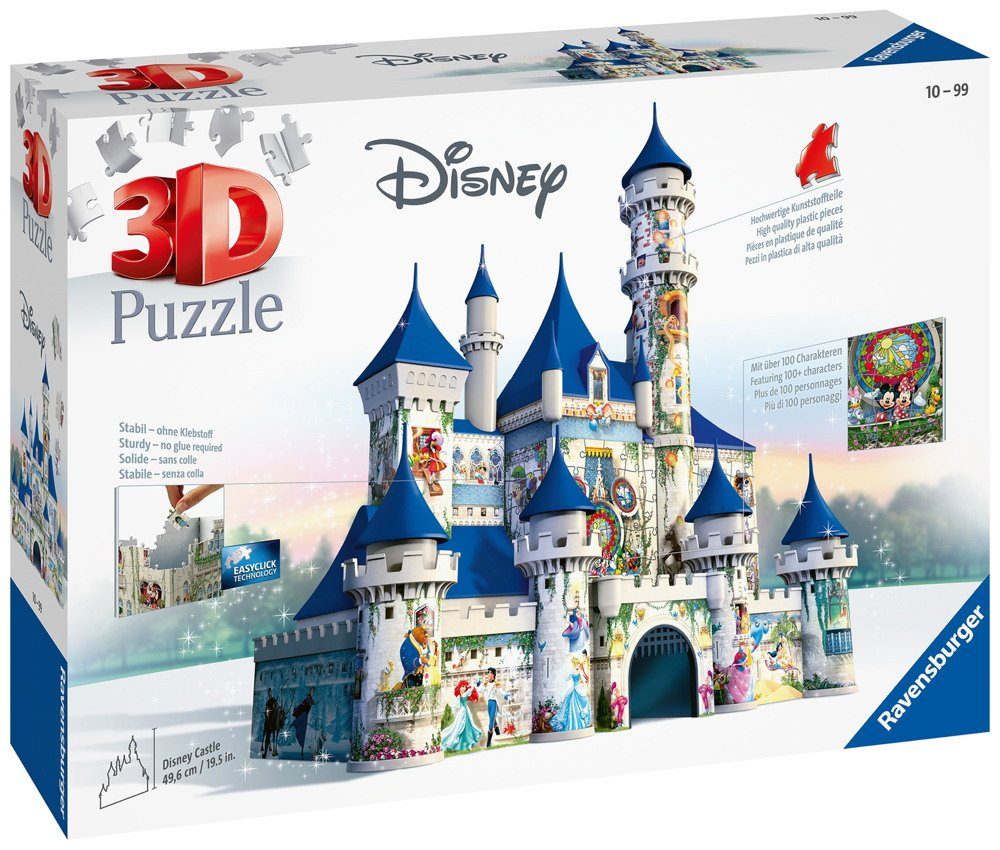 Ravensburger 3D-Puzzle 216 Teile Ravensburger 3D Puzzle Bauwerk Disney Schloss 12587, 216 Puzzleteile
