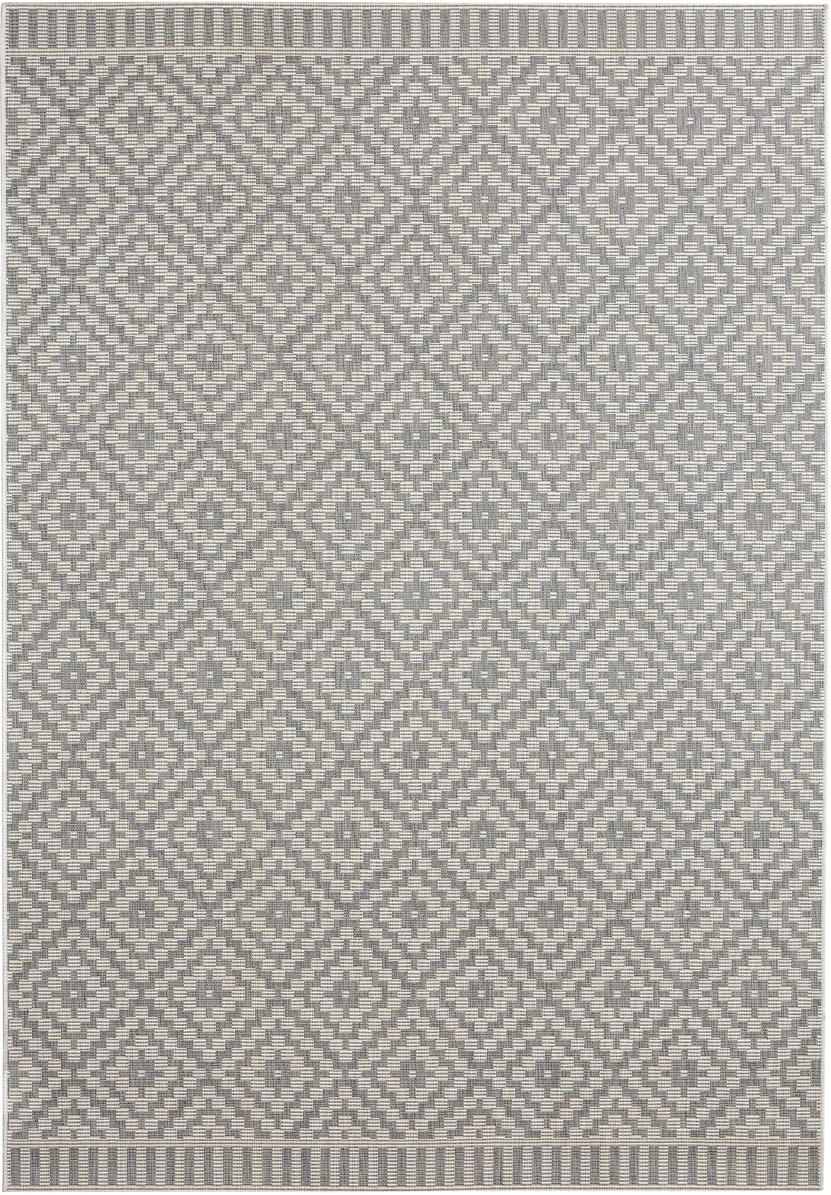 Teppich Breeze, freundin Home Collection, rechteckig, Höhe: 8 mm, In-& Outdoor, Wetterfest, Balkon, Garten, Wohnzimmer, Rauten grau/creme