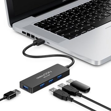 deleyCON deleyCON 4 Port USB 3.0 HUB USB Erweiterung PC Computer Laptop USB-Adapter