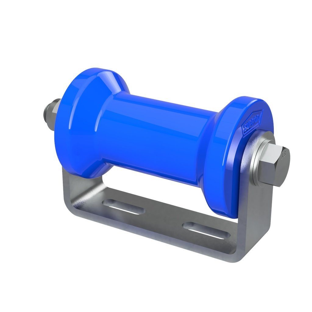 Auffahrrampe Polyurethan Kielrolle mit Halter Sliprolle verzinkt 125 mm