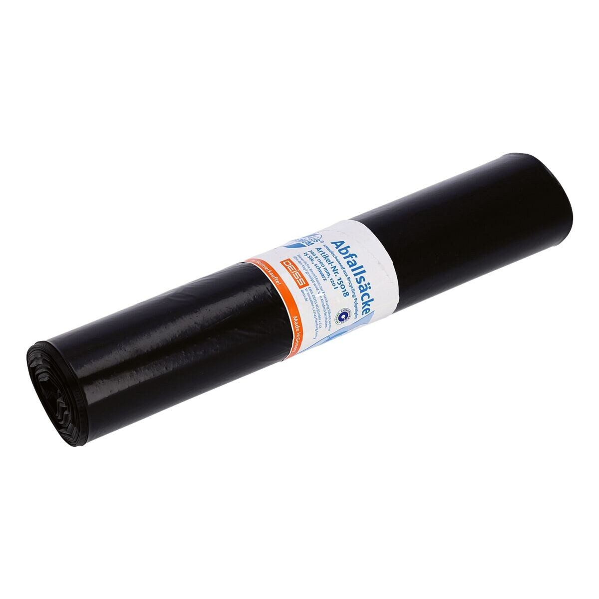 Deiss Müllbeutel PREMIUM PLUS ®, 120 Liter, 25 Stück/Rolle, schwarz