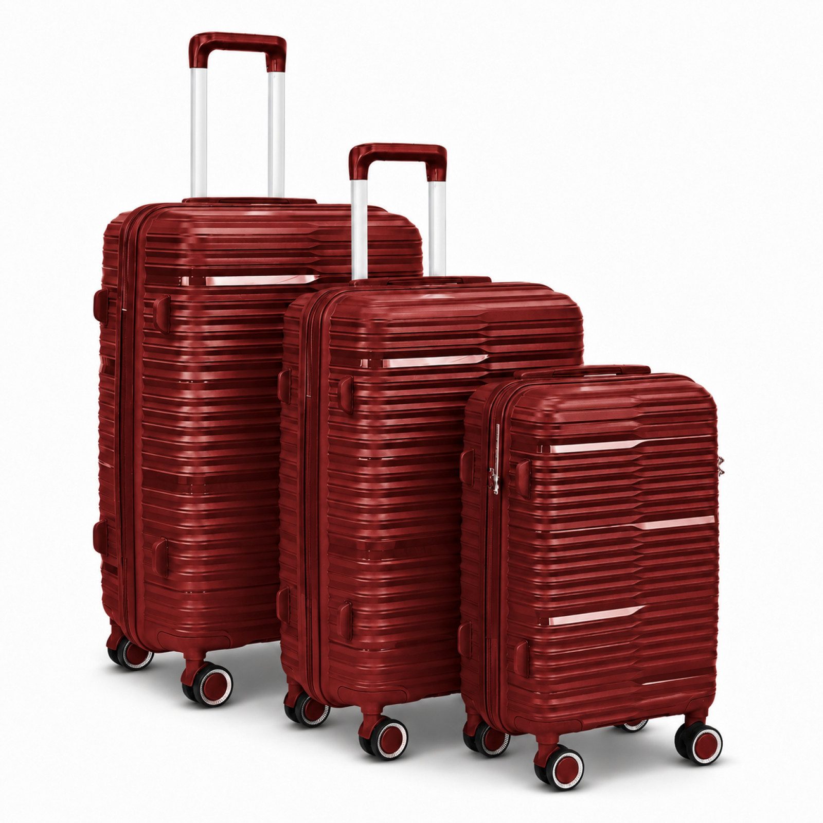 Barut Trolleyset PP Reisekofferset Rot, (Set, 3 tlg., MS-19064)
