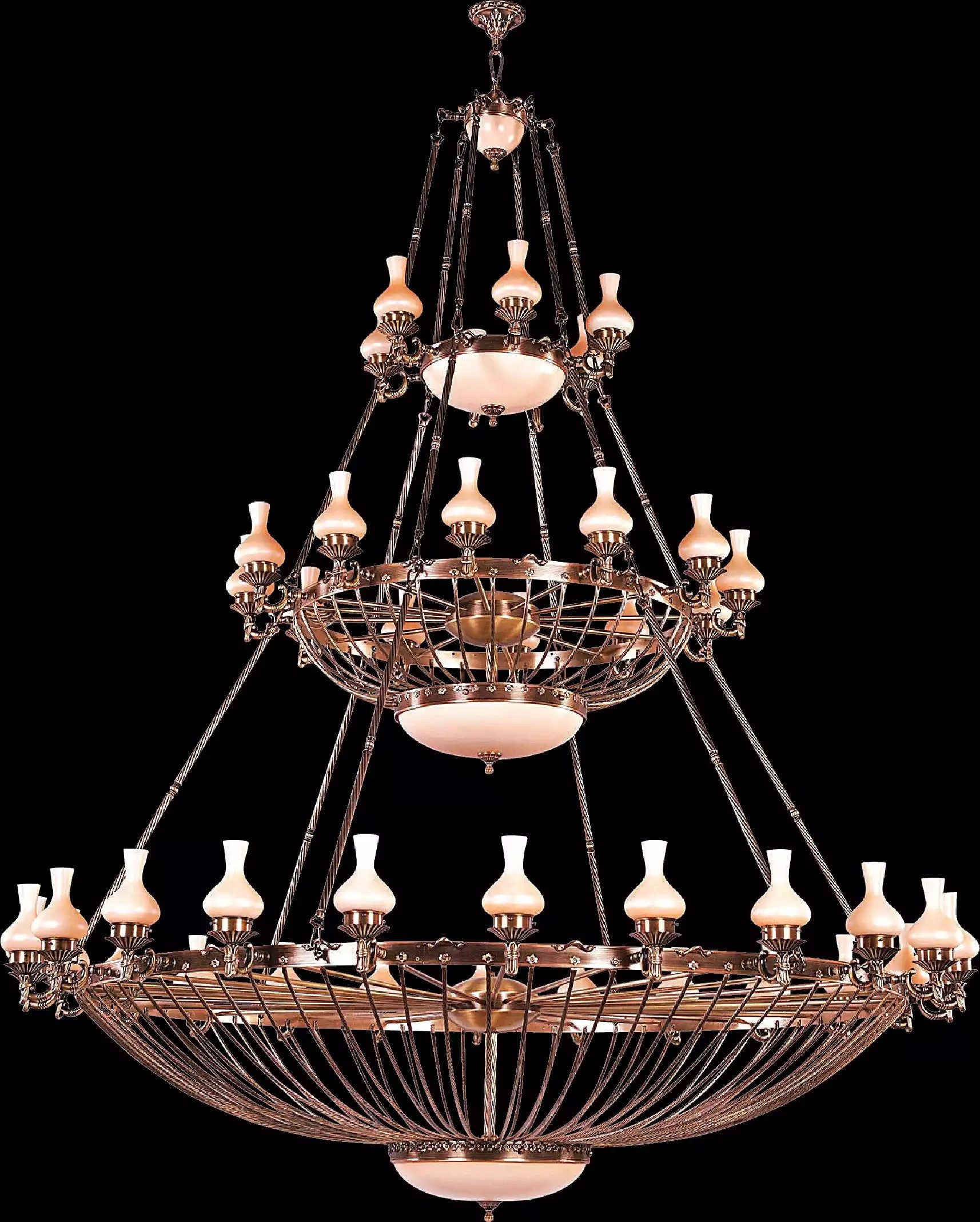 JVmoebel Hängeleuchte Luxuriöse Deckenleuchte aus Kristall in Gold-Optik, Leuchtmittel wechselbar, Made in Europa