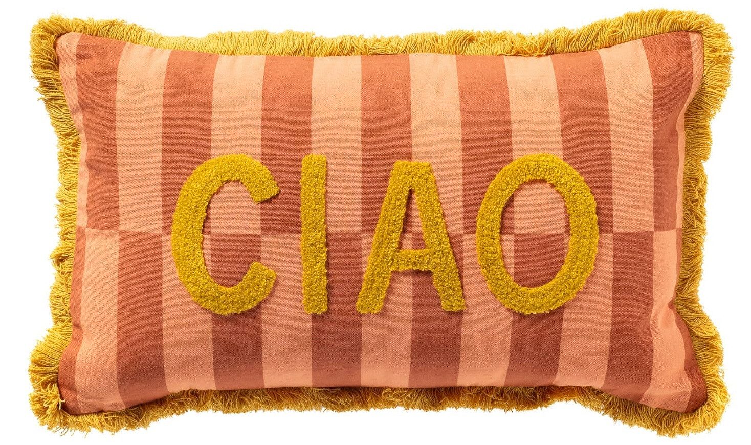 Dutch Decor Kissenhülle 'Ciao' 30 x 50 cm Melon - Orange, Fransen